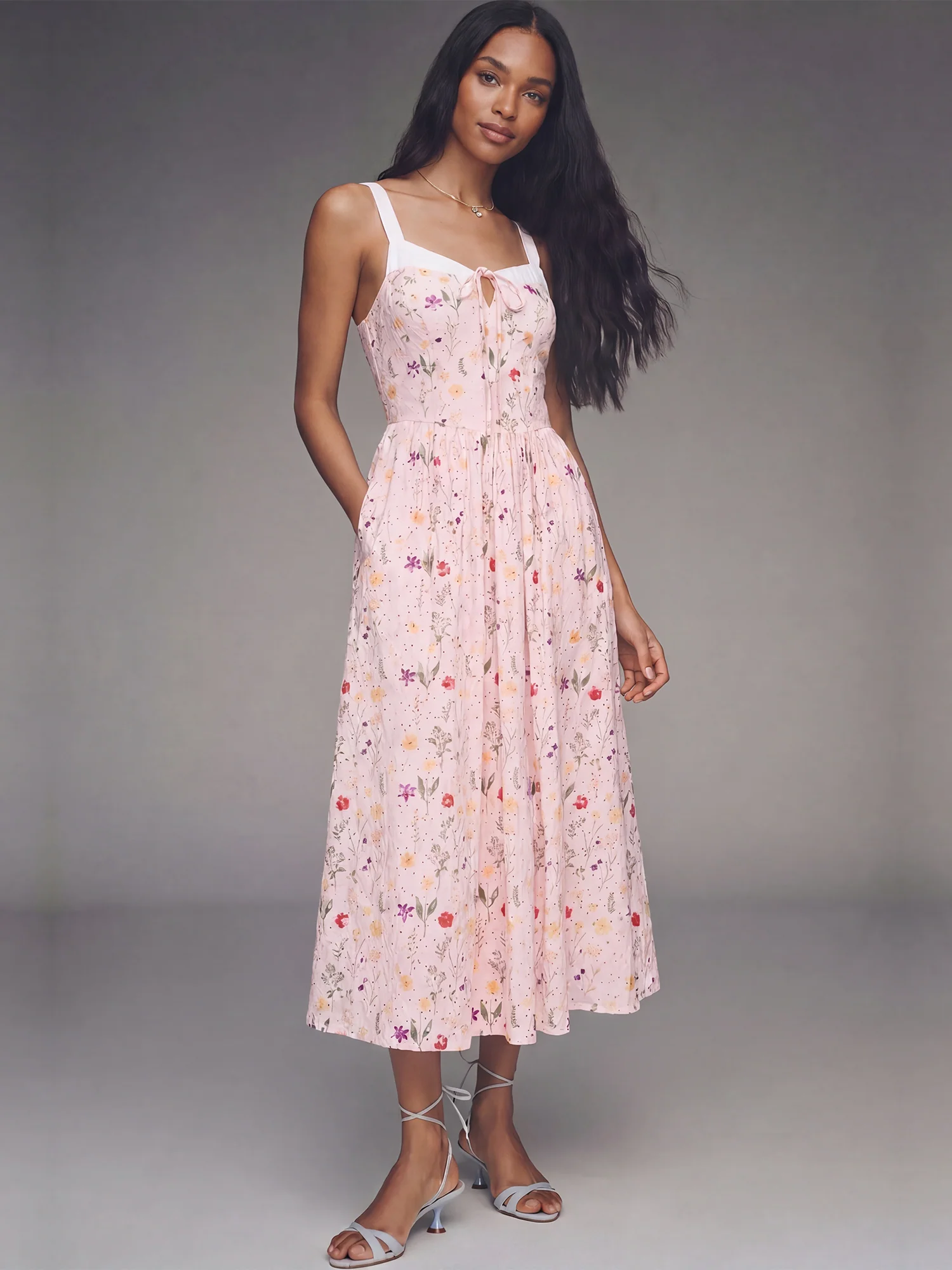 Bustier Floral A-Line Maxi Dress