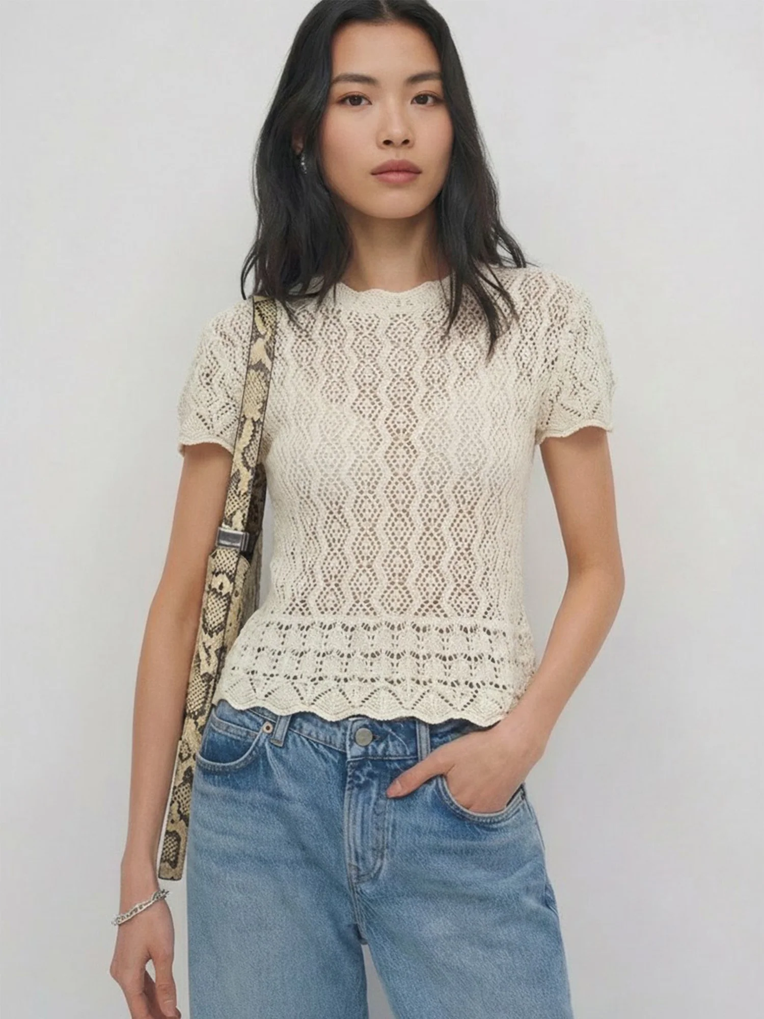 Coco Open Lace Overlay Top