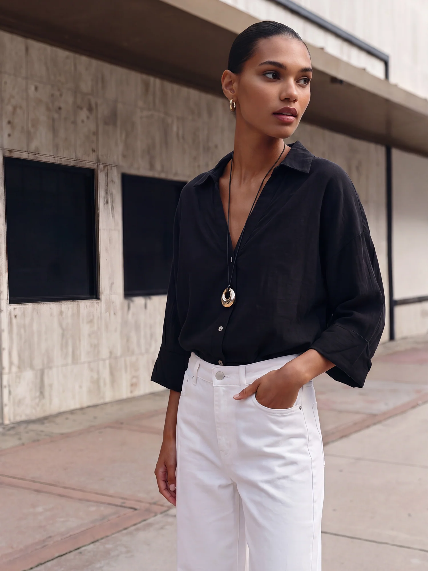 Fine Gauze Button Down Knitwear Shirt