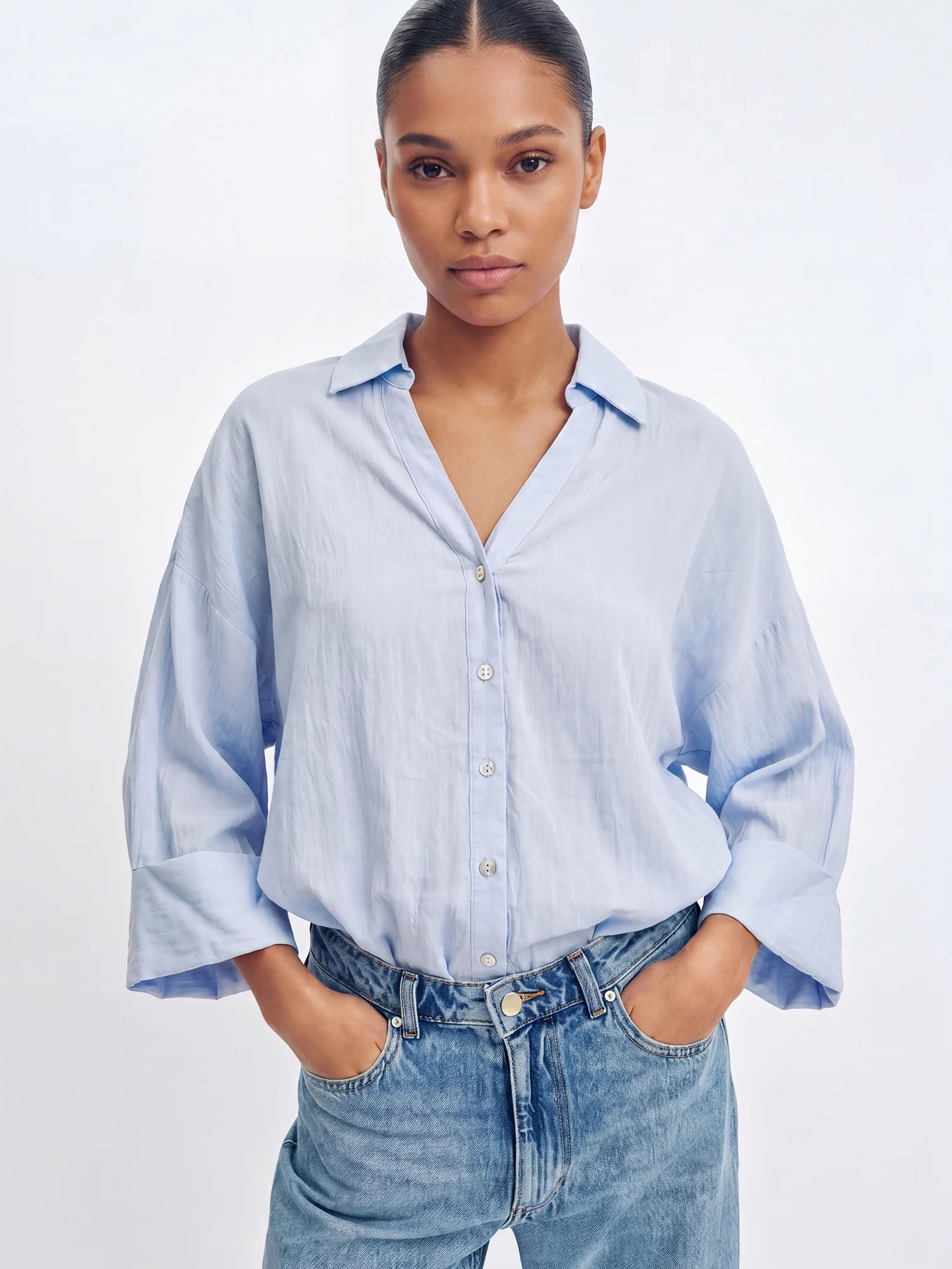 Fine Gauze Button Down Knitwear Shirt - Image 6