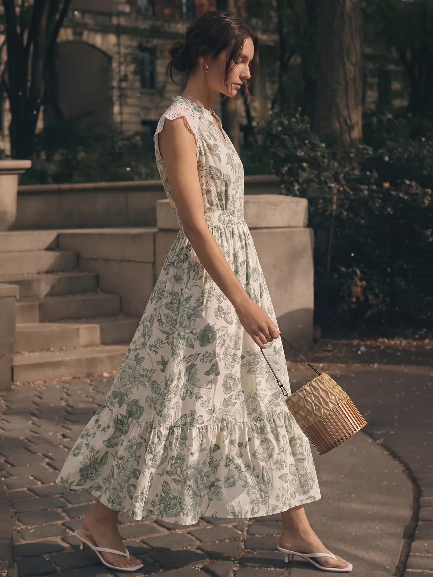 Floral Printed Button Down Shirt Midi Dress - Image 2