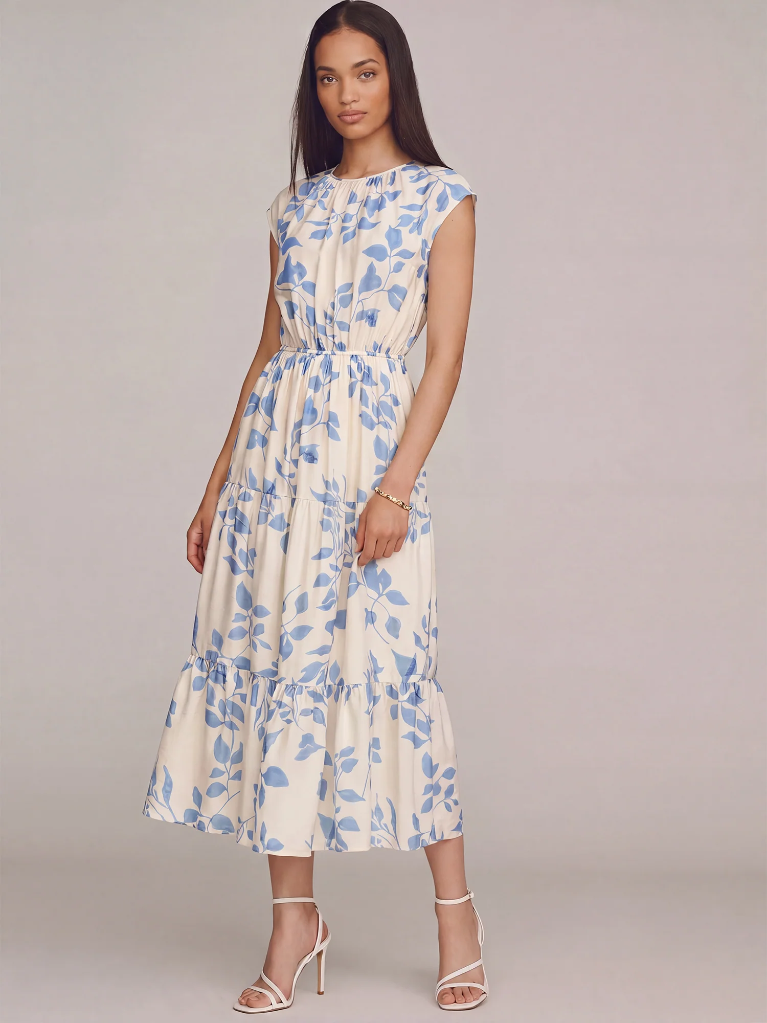 Floral Tiered Midi Sun Dress - Image 5