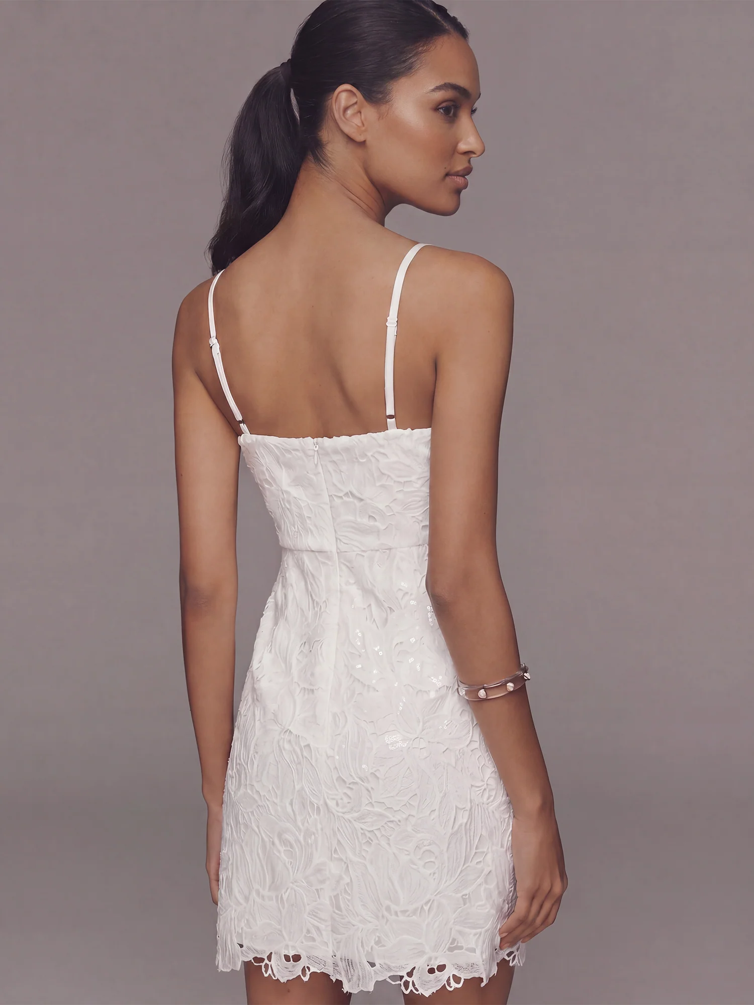 Halterneck Lace Mini Dress - Image 3