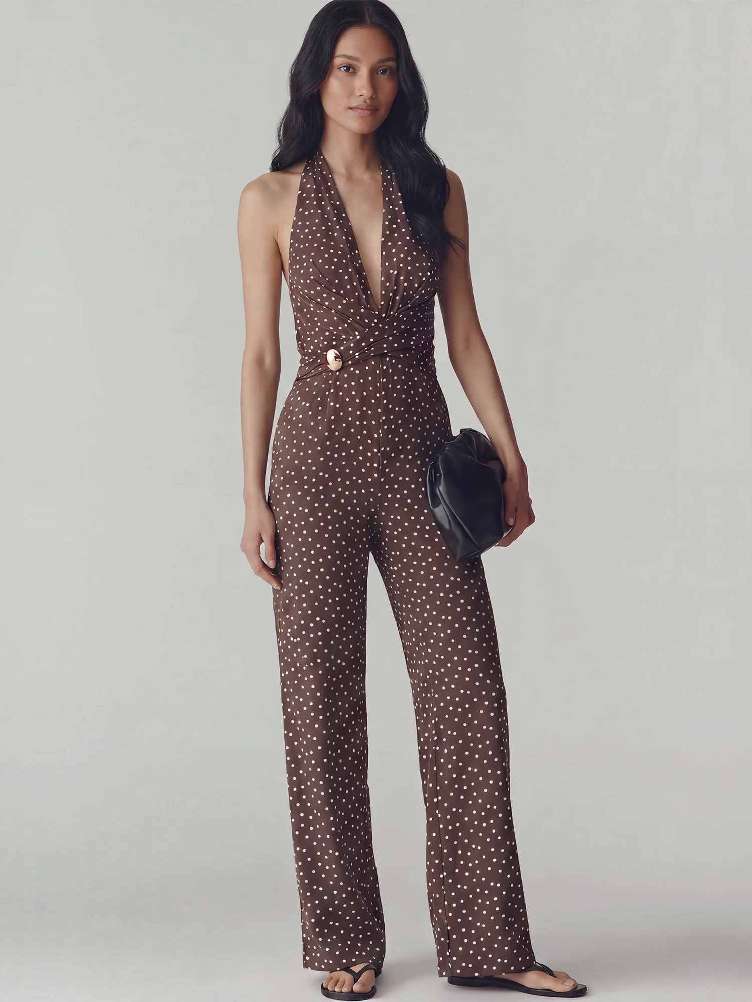 Halterneck Polka Dot Jumpsuit - Image 6