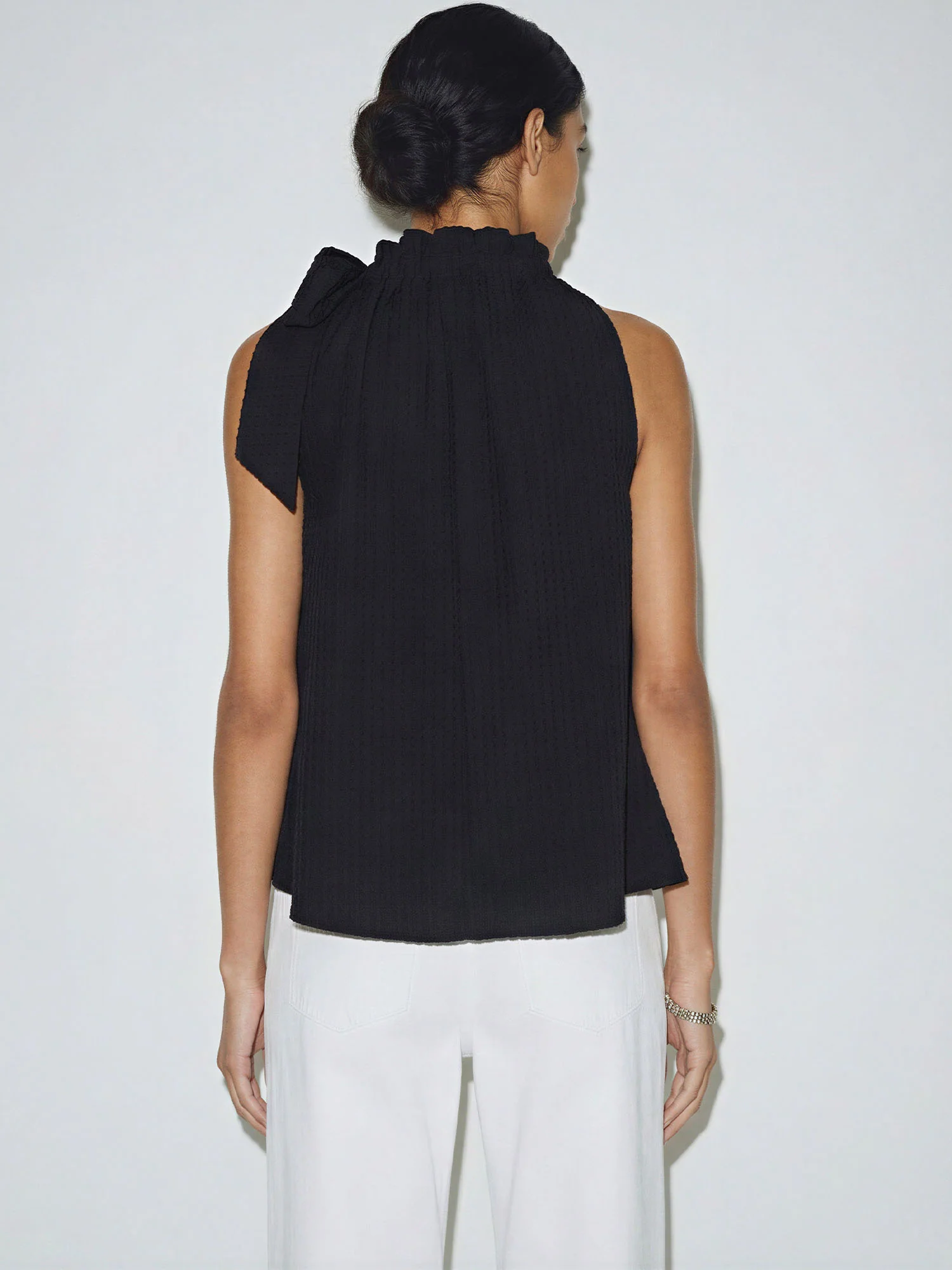 High Ruffled Bow Deail Top - Image 4