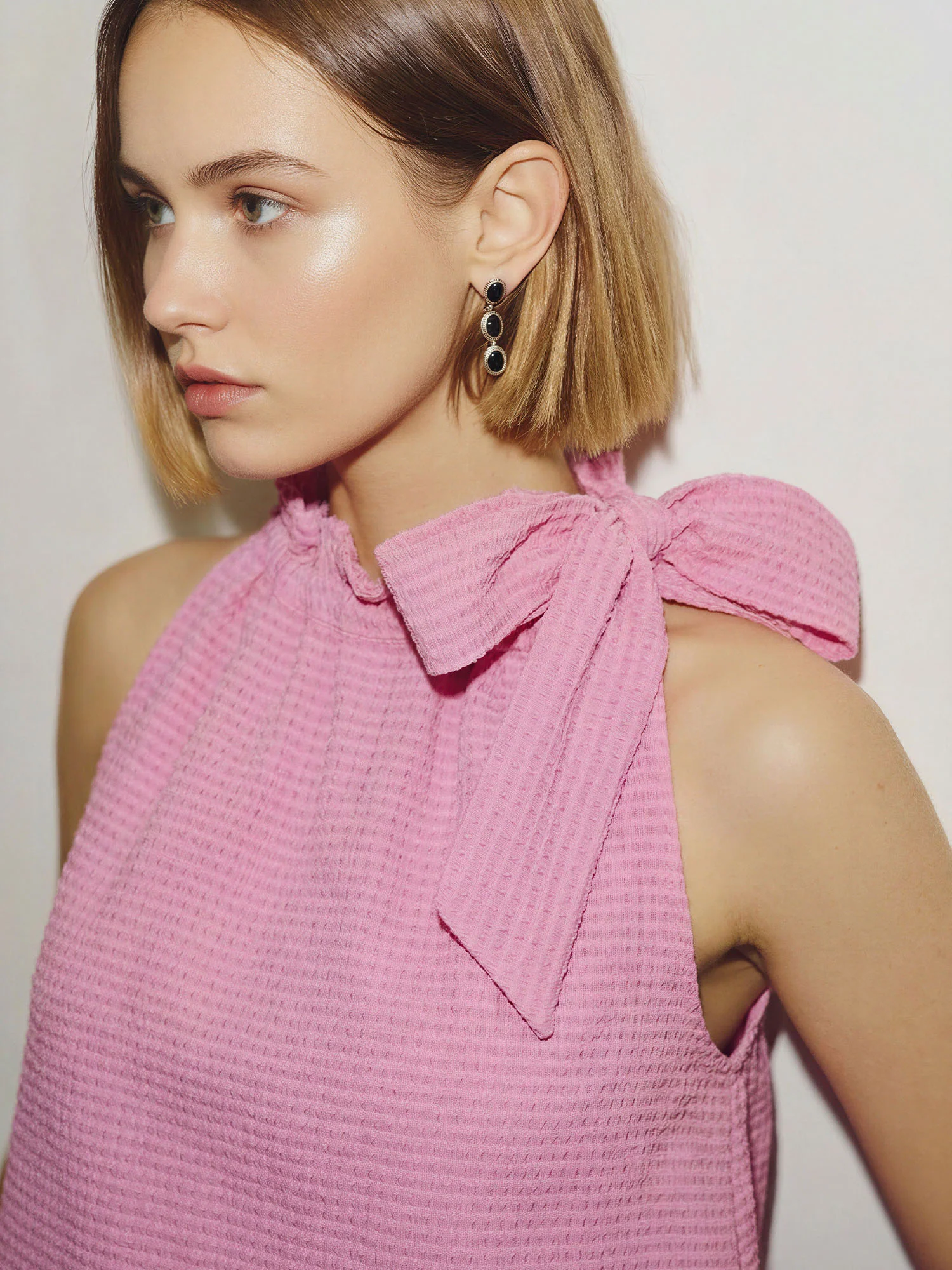 High Ruffled Bow Deail Top - Image 7
