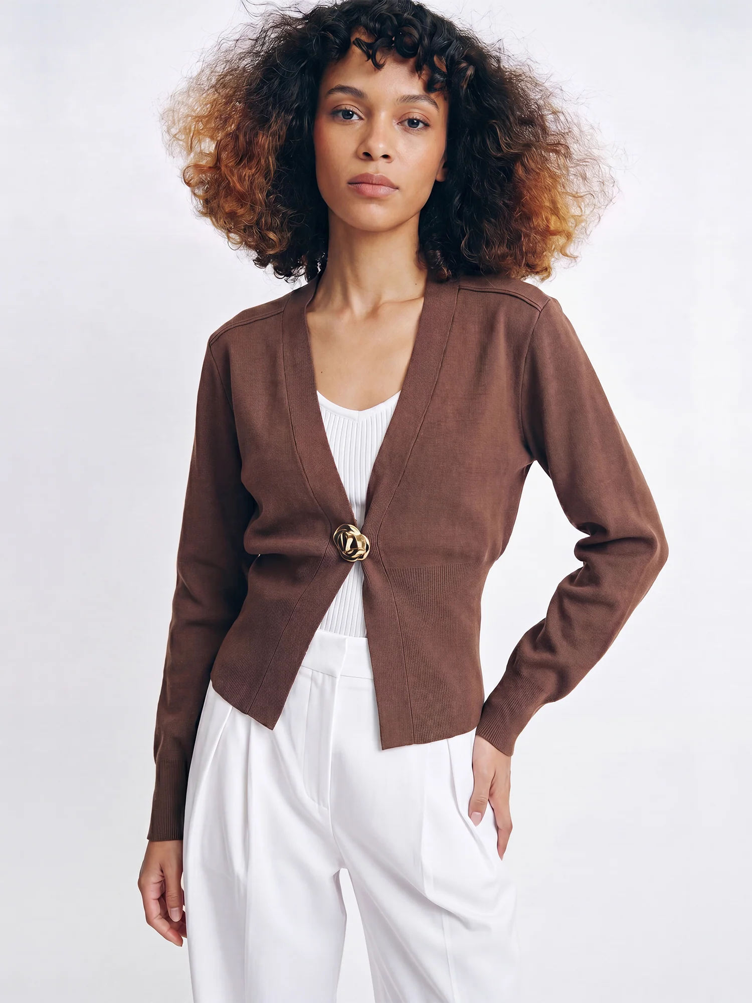 Long Sleeves One Button Cardigan - Image 5