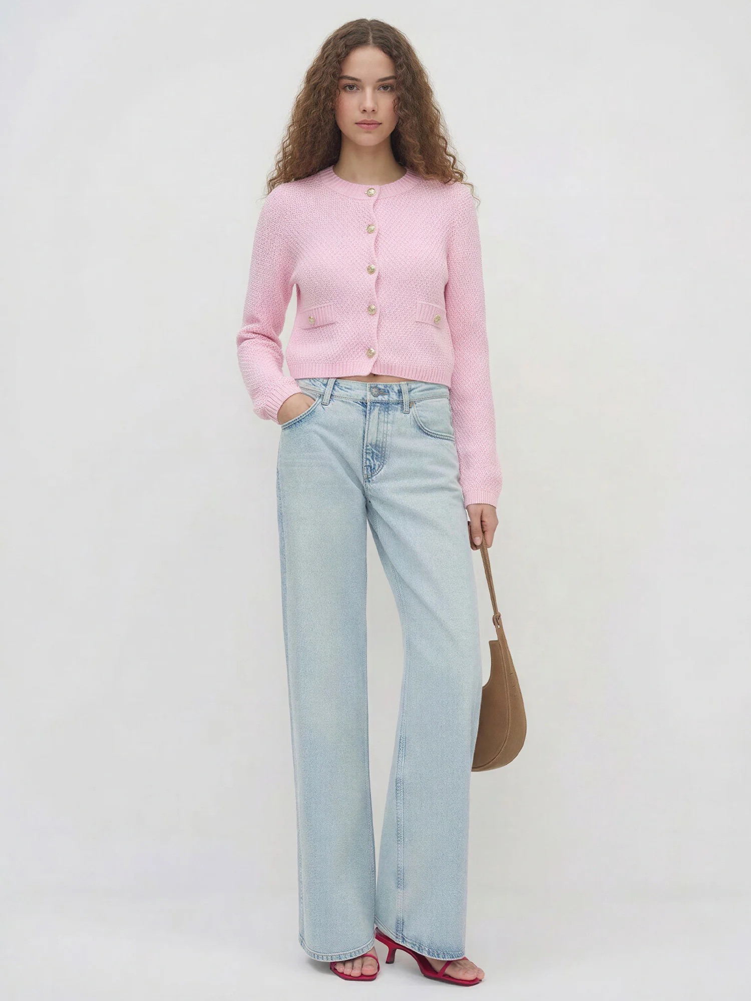 Long Sleeves Textured Knit Lady Jacket Cardigan - Image 2