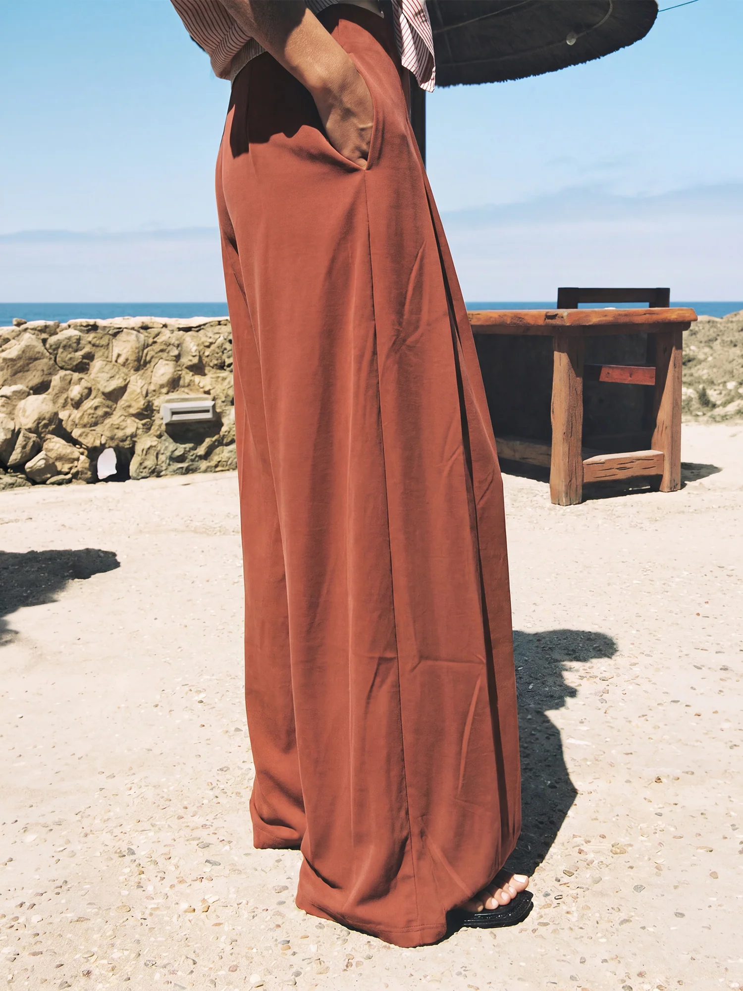 Lush Fleece High Waisted Wide Leg Lounge Trousers - Image 8