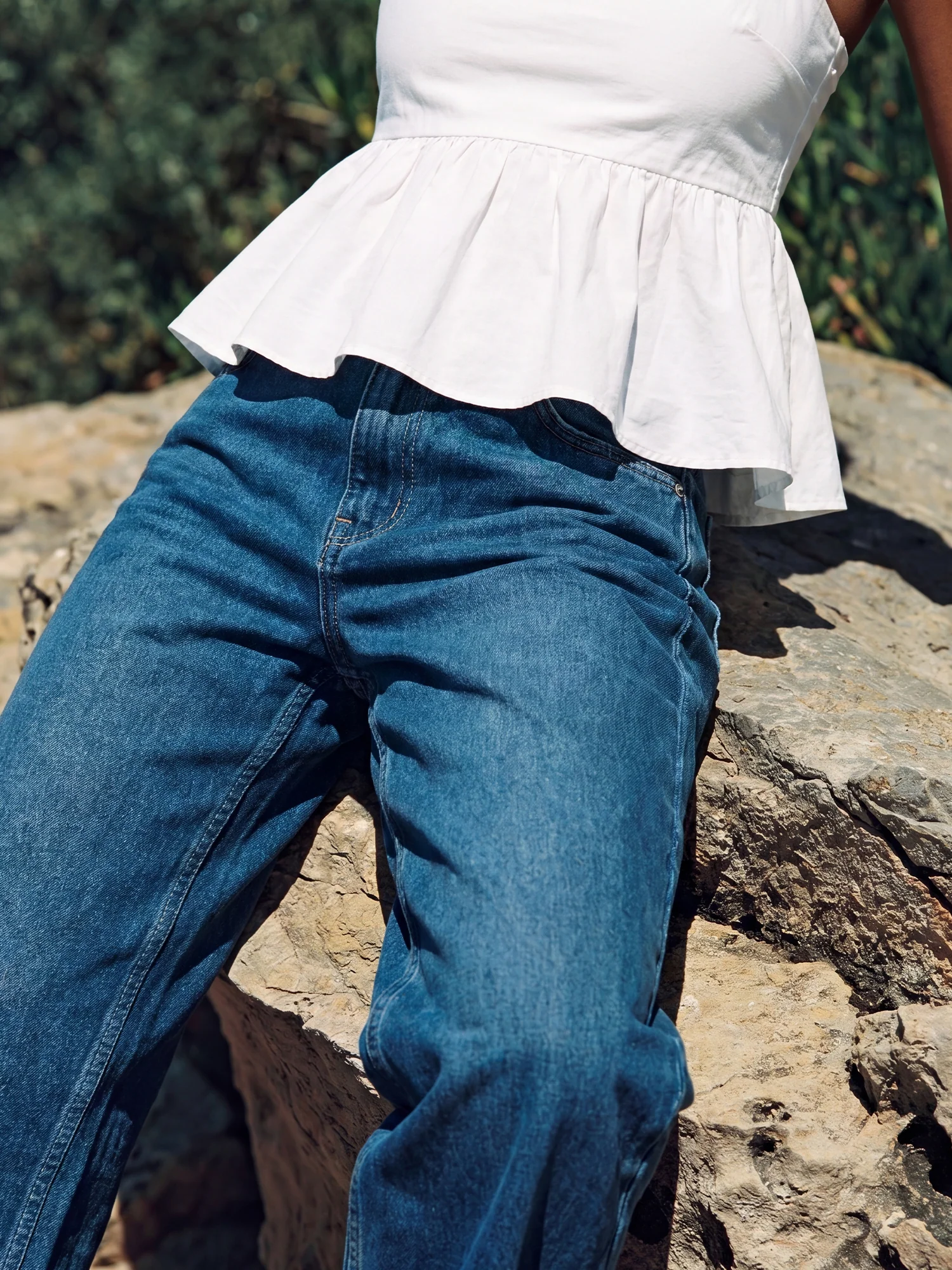 High Waisted Baggy Wide Leg Denim Jeans - Image 3