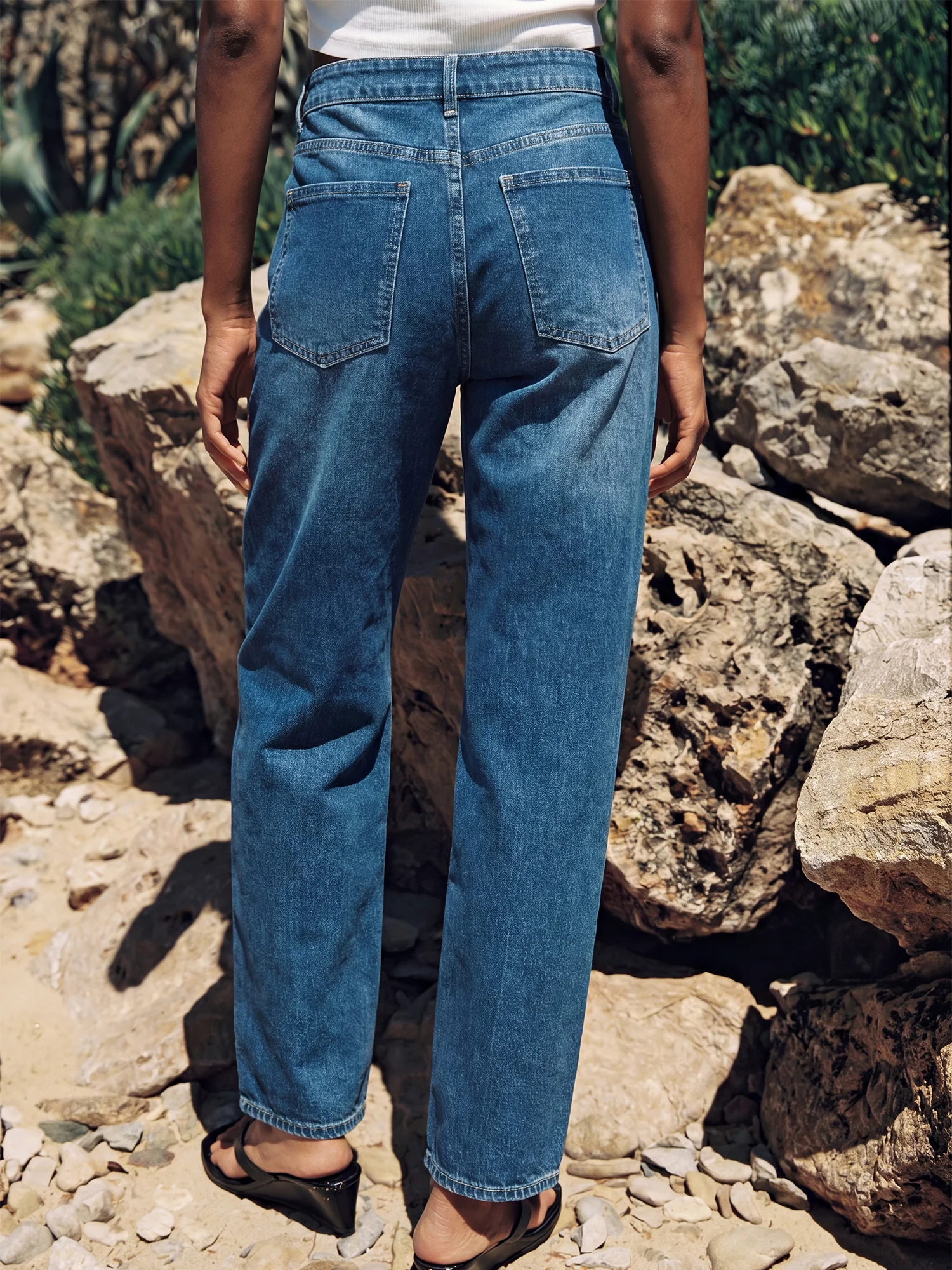 High Waisted Baggy Wide Leg Denim Jeans - Image 4