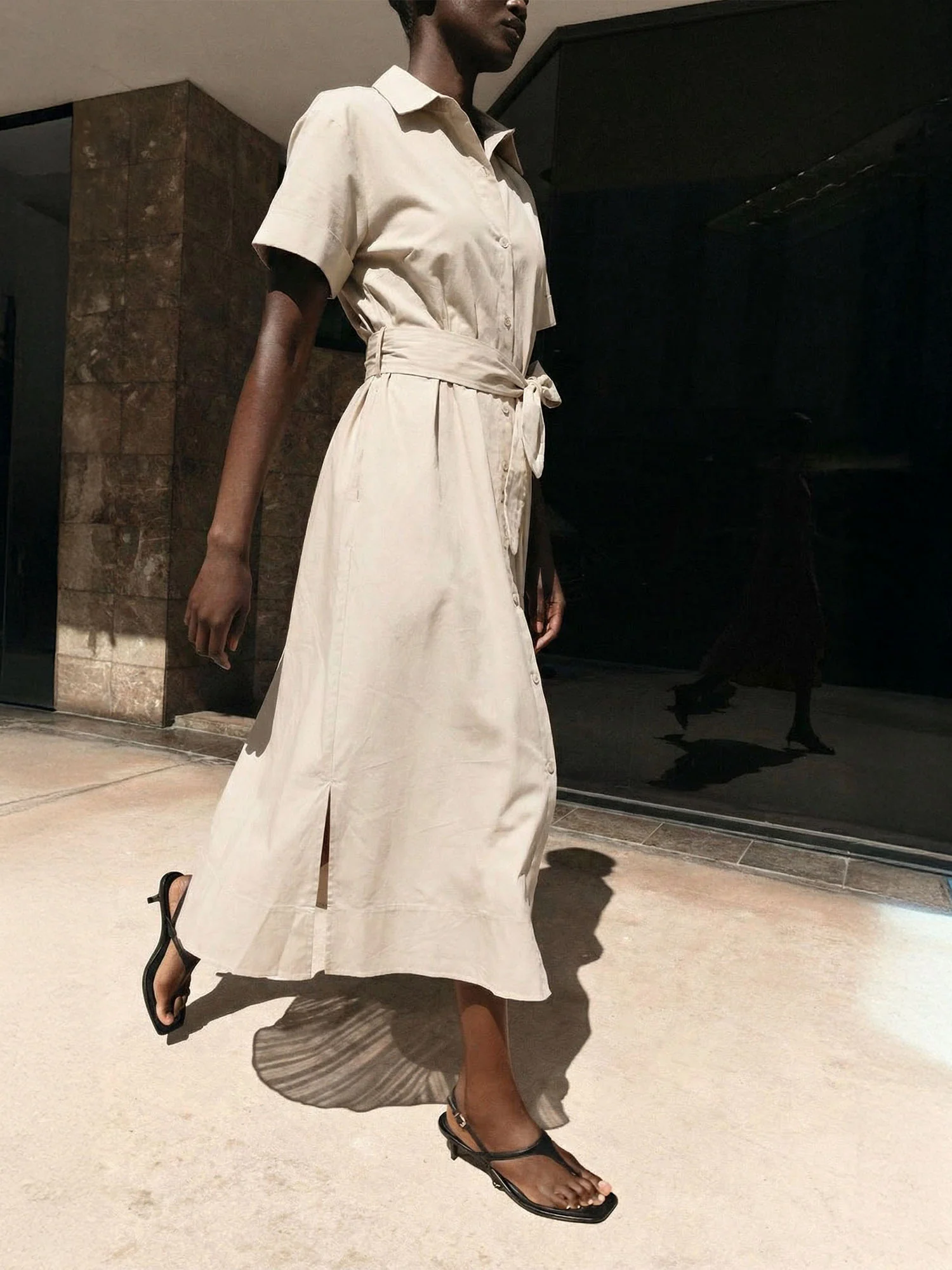 Button Down Shirt Midi Dress - Image 3