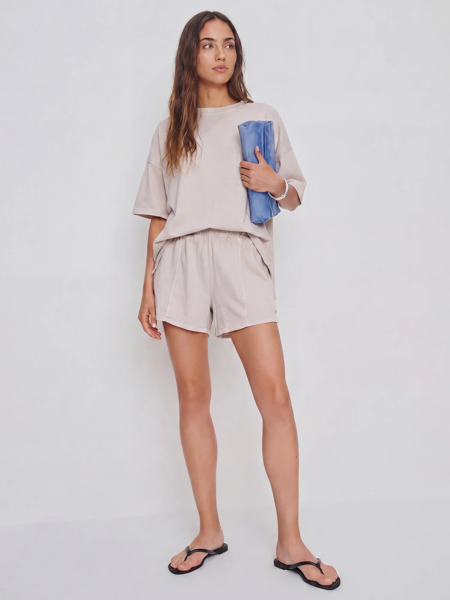Mineral Wash Flowy Lounge Shorts - Image 6