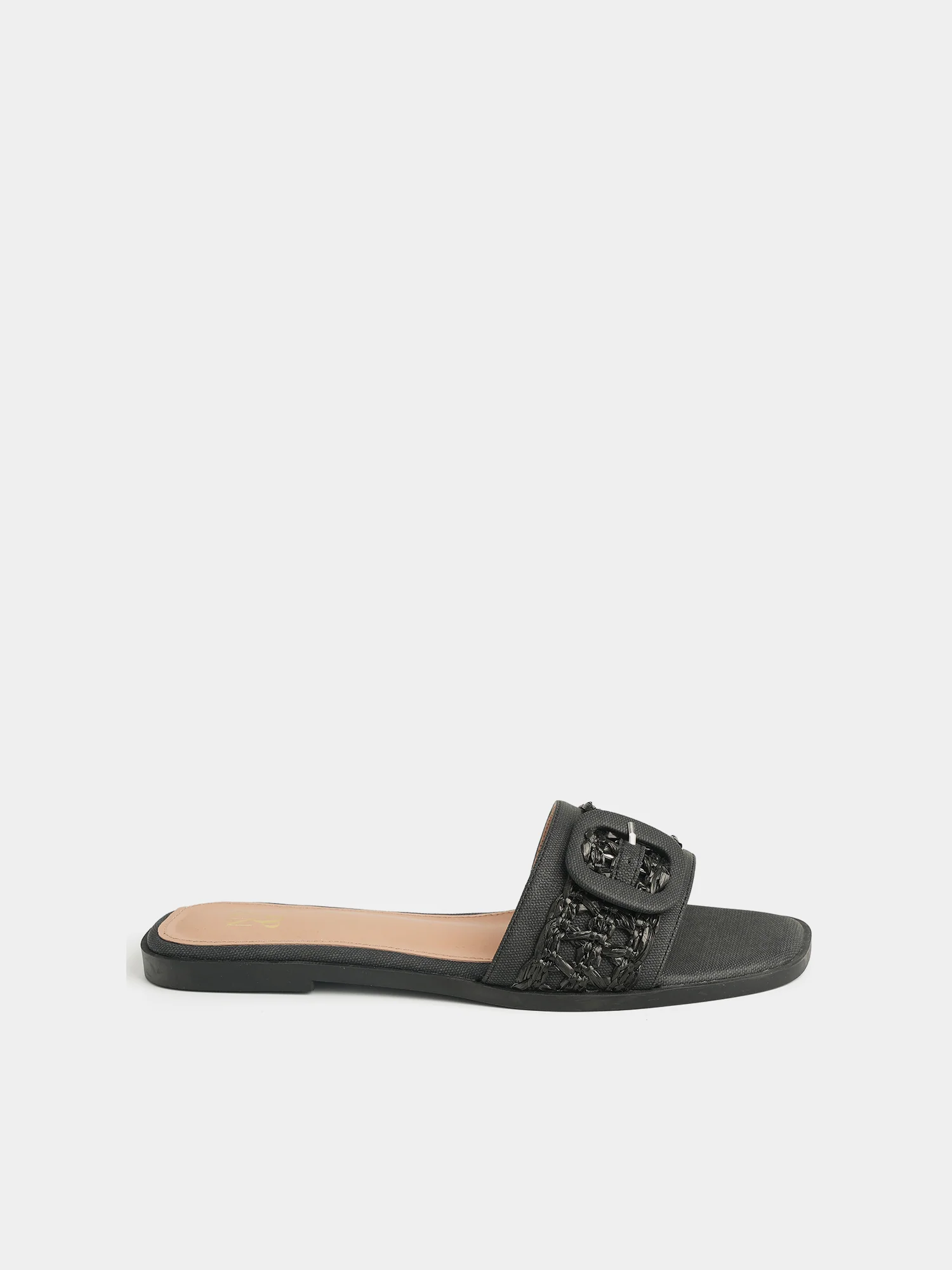 Amber Raffia Buckle Slide Sandals - Image 3