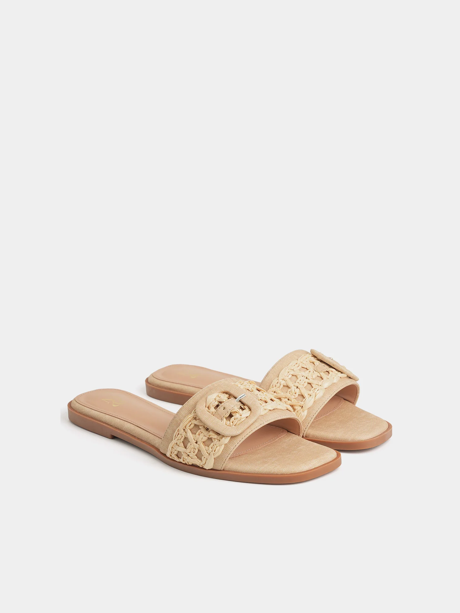 Amber Raffia Buckle Slide Sandals - Image 7