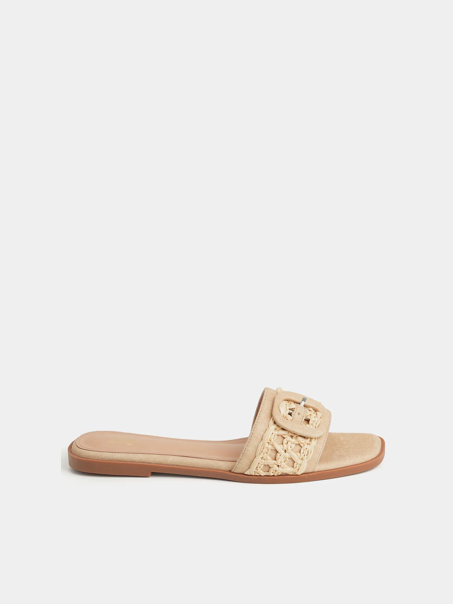 Amber Raffia Buckle Slide Sandals - Image 9