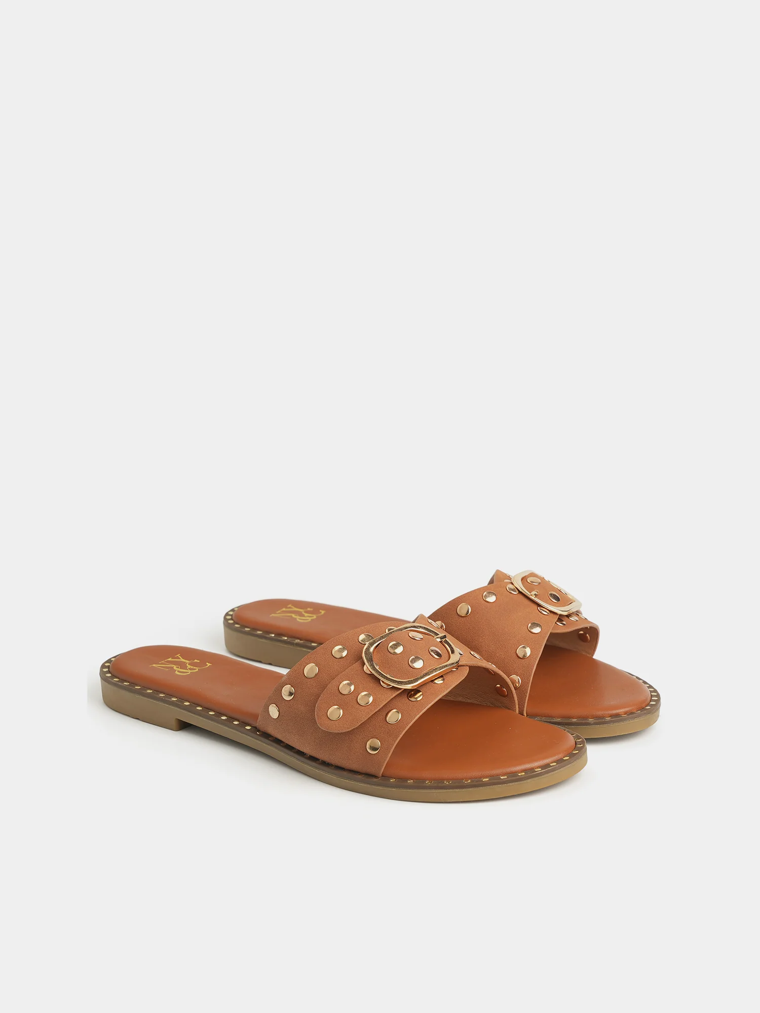 Westly Buckle Stud Slide Sandals - Image 13
