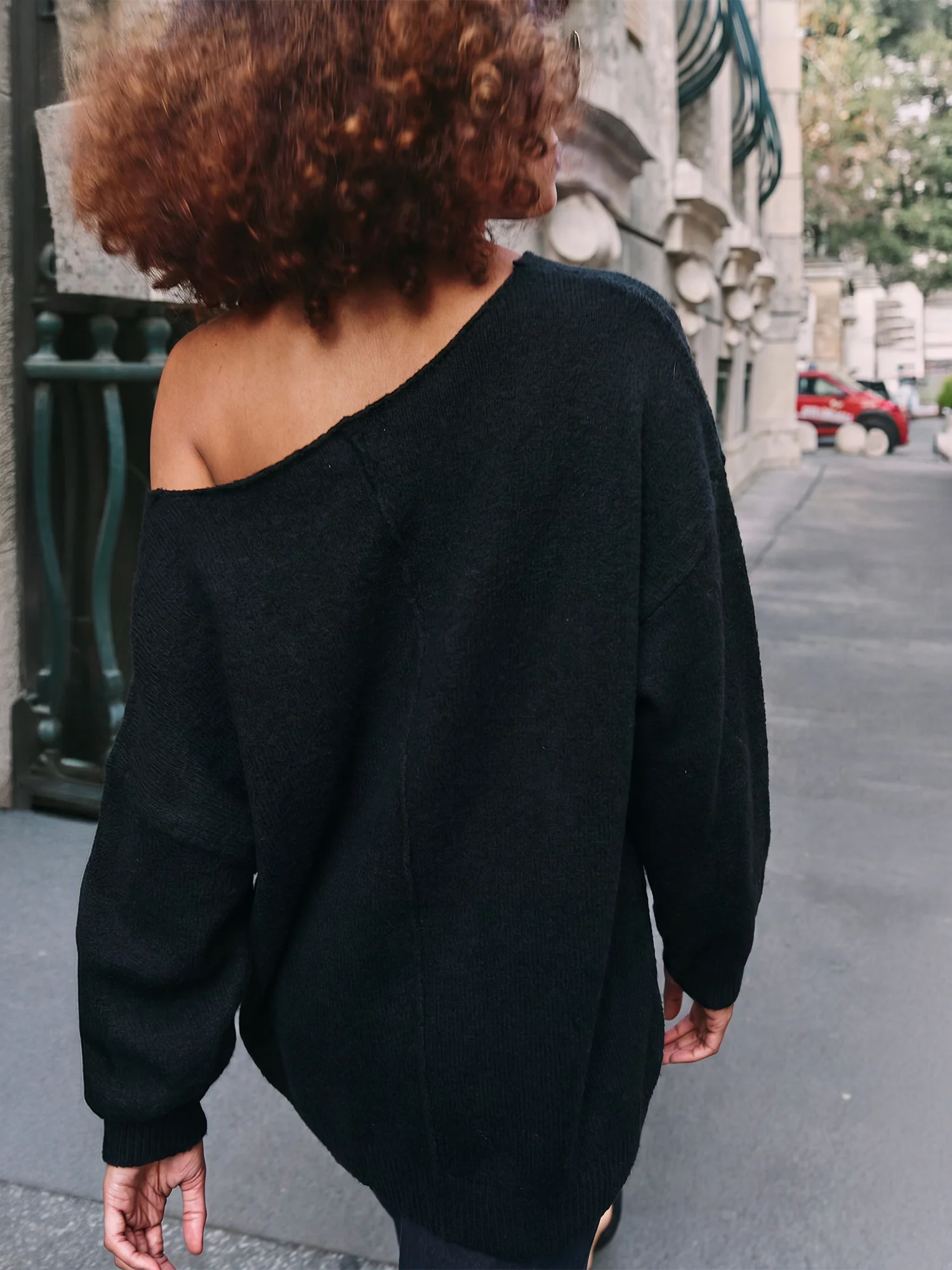 Off The Shoulder Plush Slouchy Sweater - Image 3