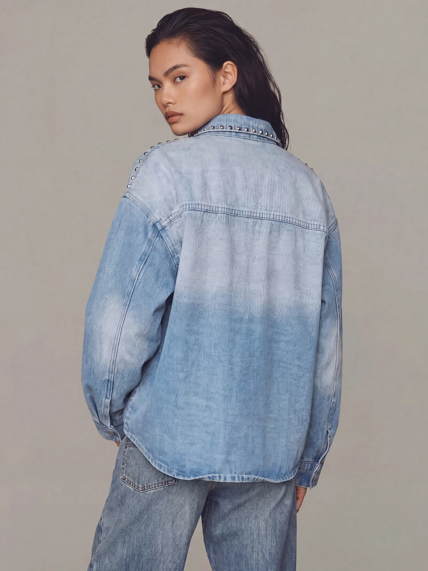 Oversized Denim Shacket - Image 4