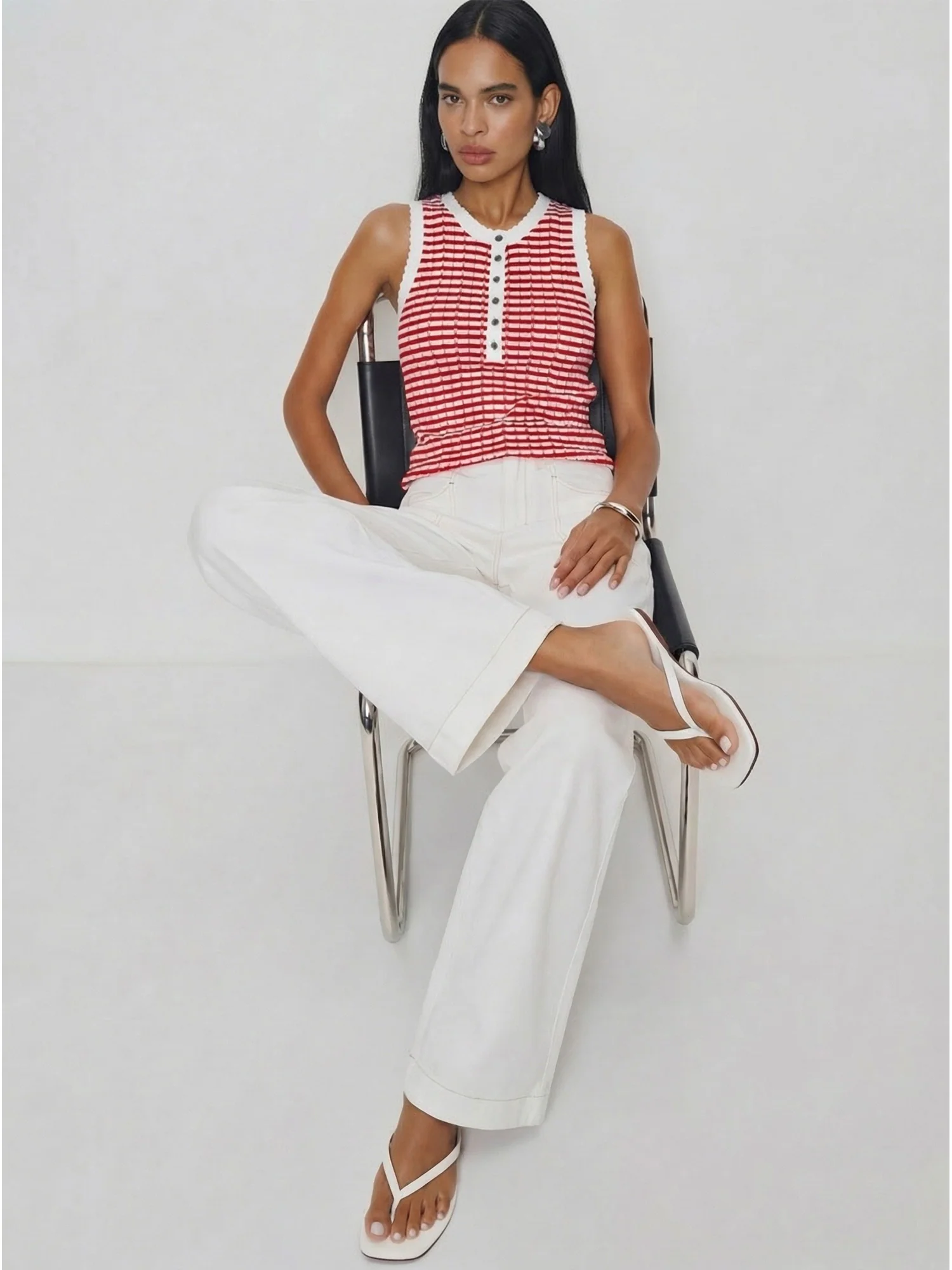 Painter Pocket Knit Wide Leg Pants - Image 3