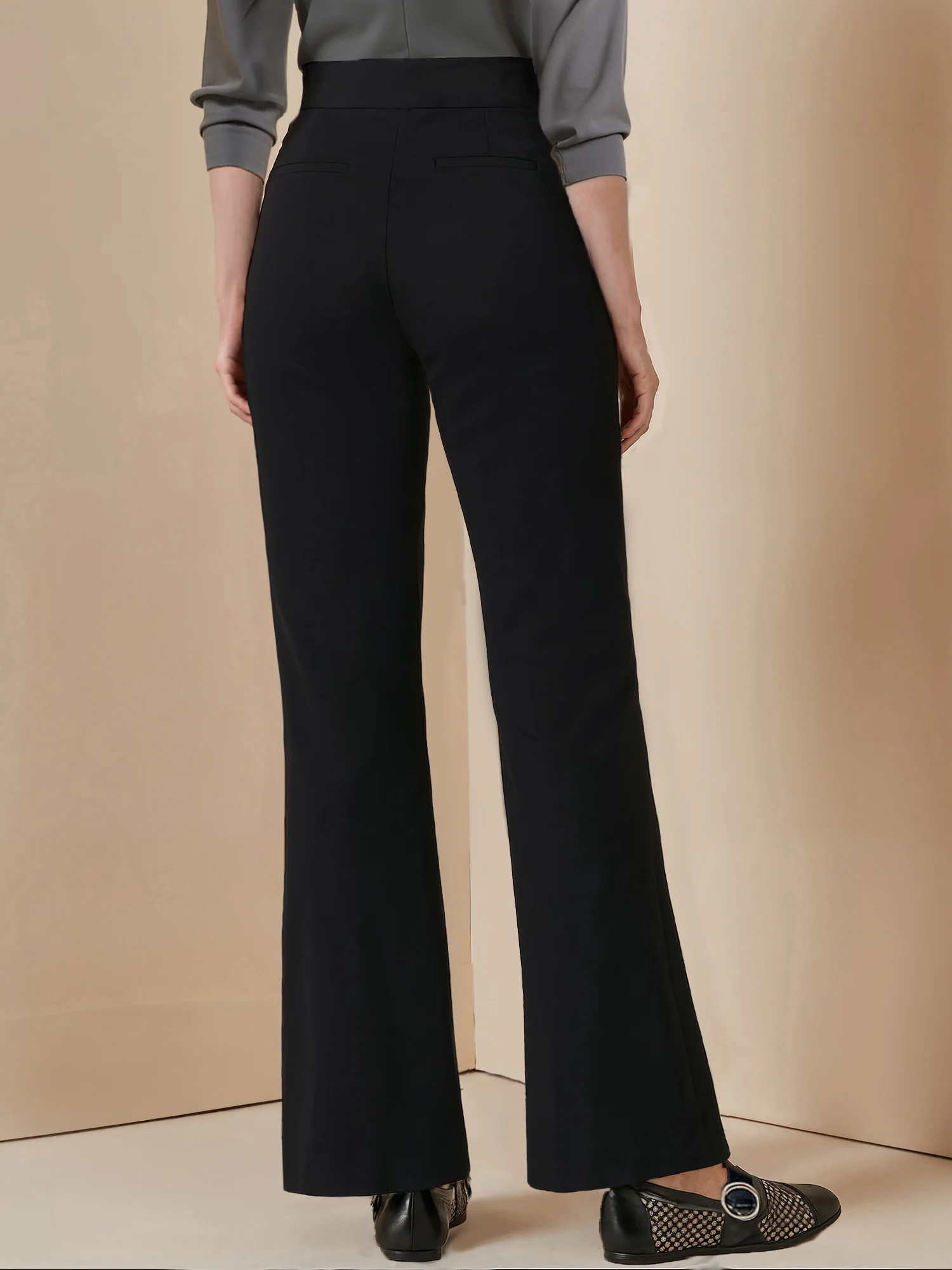 Petite Ponte Wide Leg Mid Rise Pant - Image 7
