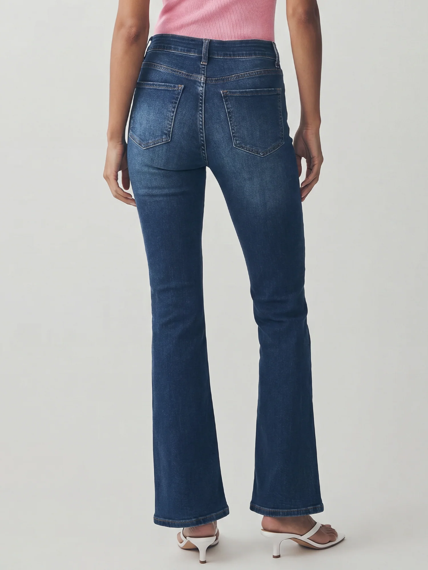 Pintuck High Waisted Flare Denim Jeans - Image 9