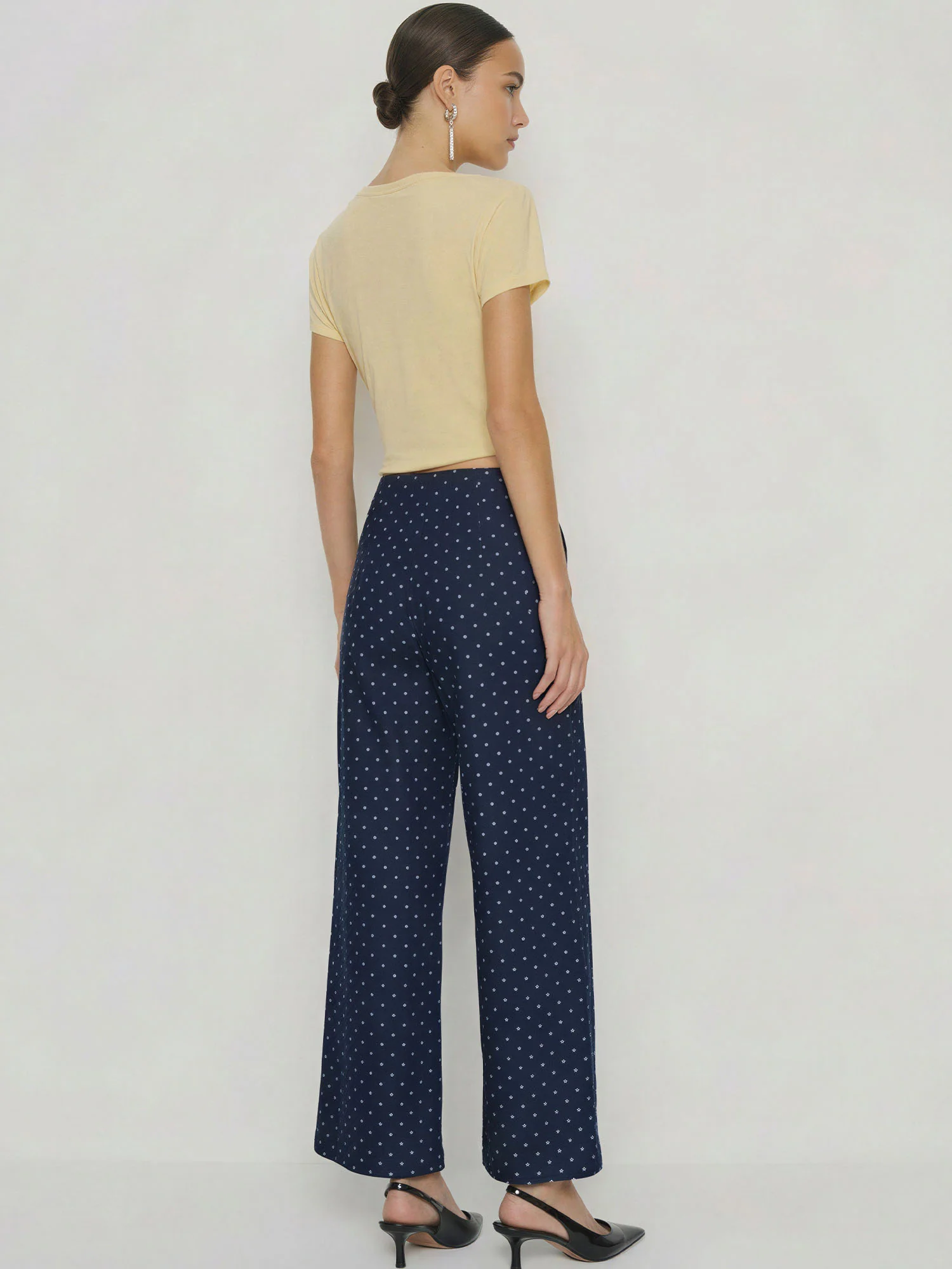 Polka Dot Straight Leg Denim Pants - Image 9