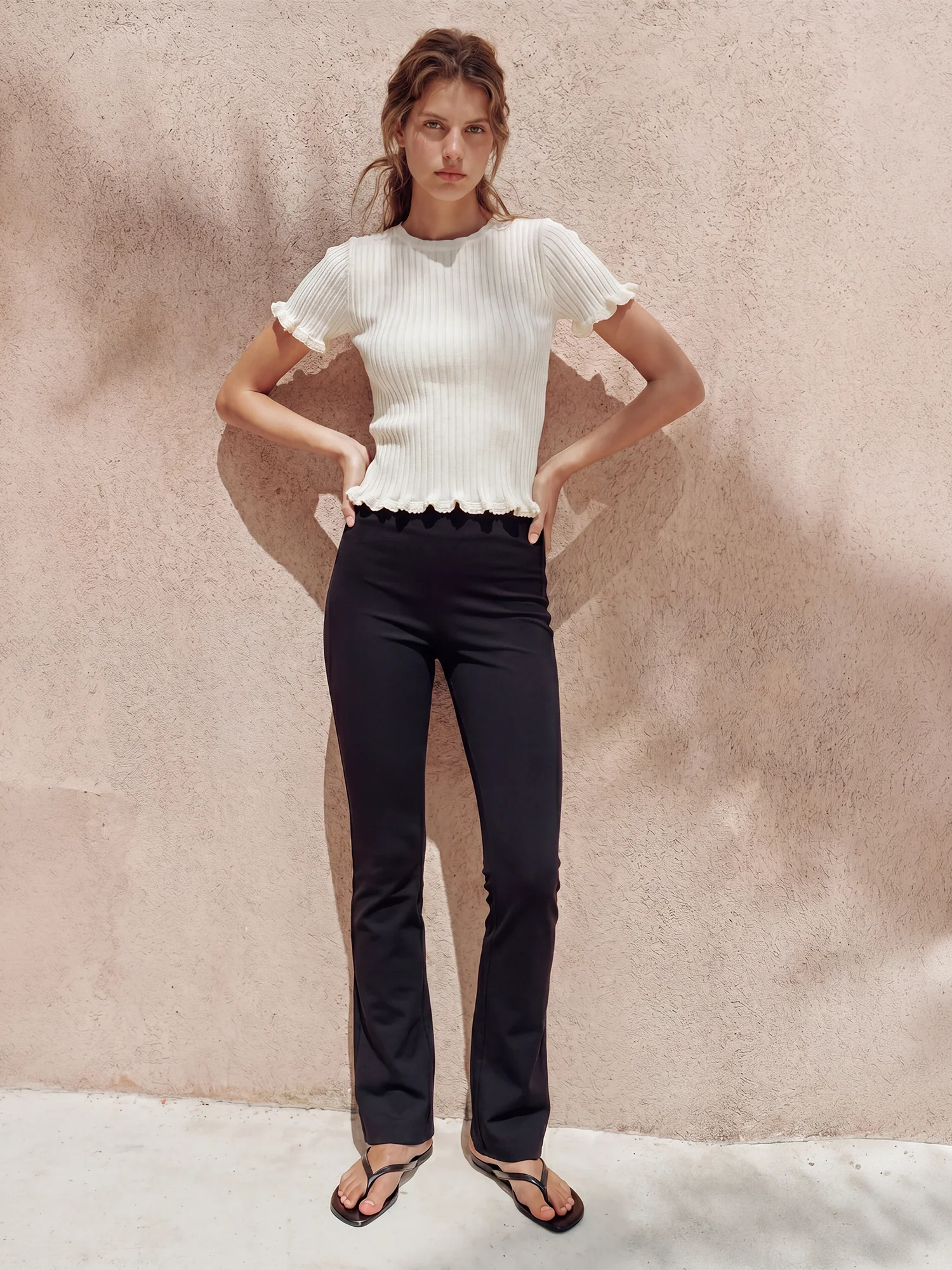 Flare Ponte Pull Up Pants
