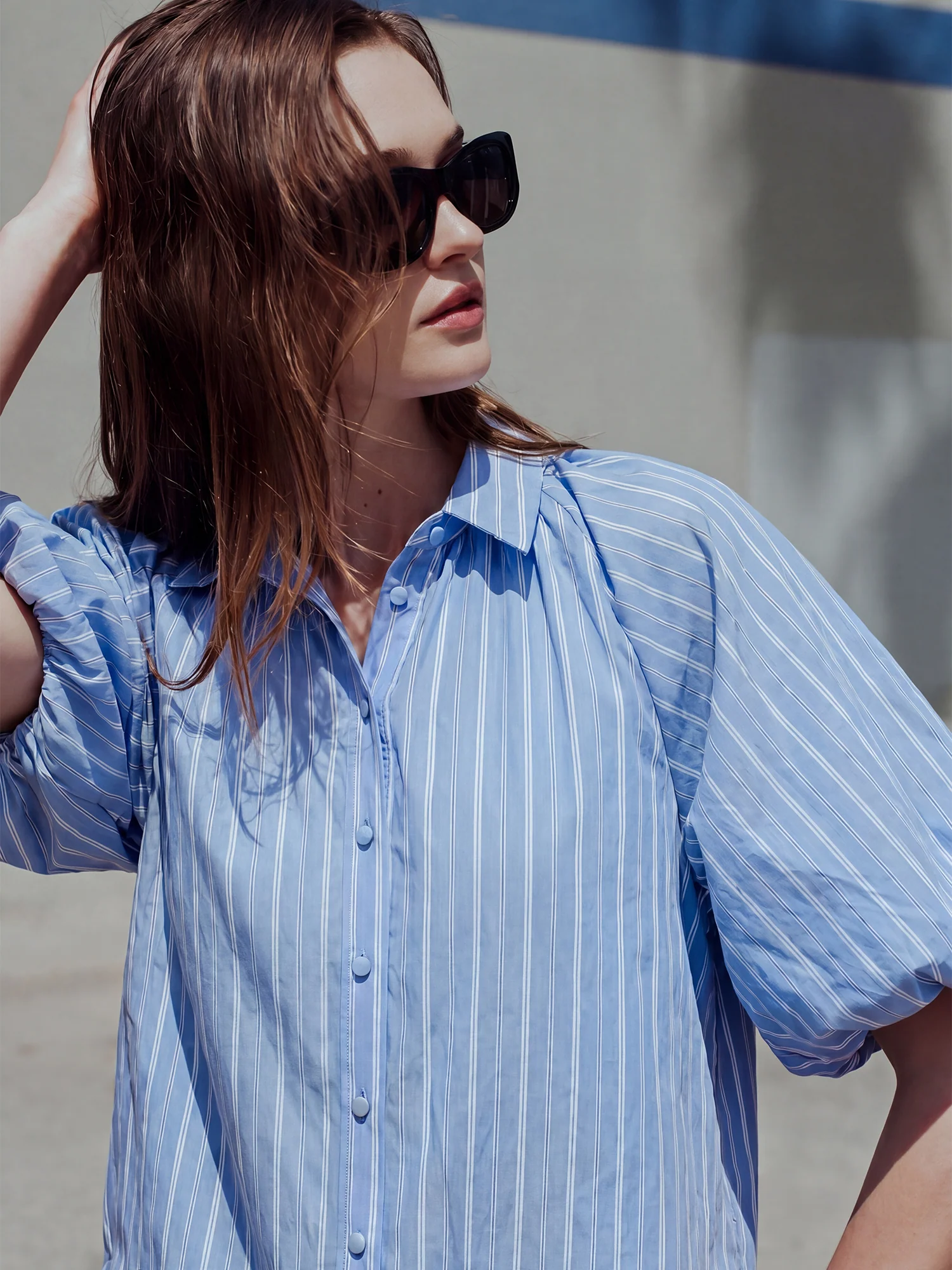 Puff Sleeve Button Down Shirt - Image 2