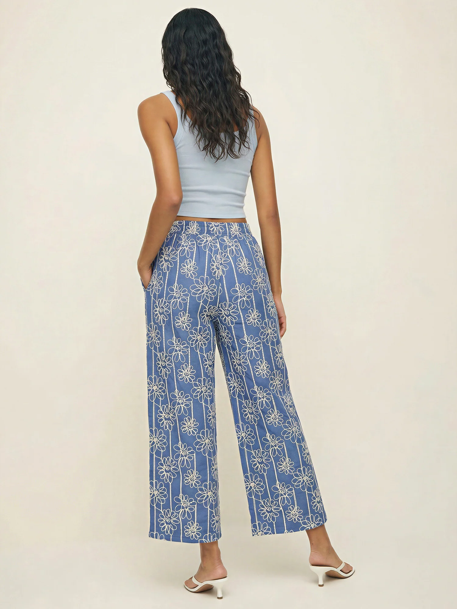 Pull On Floral Embroidered Pants - Image 6