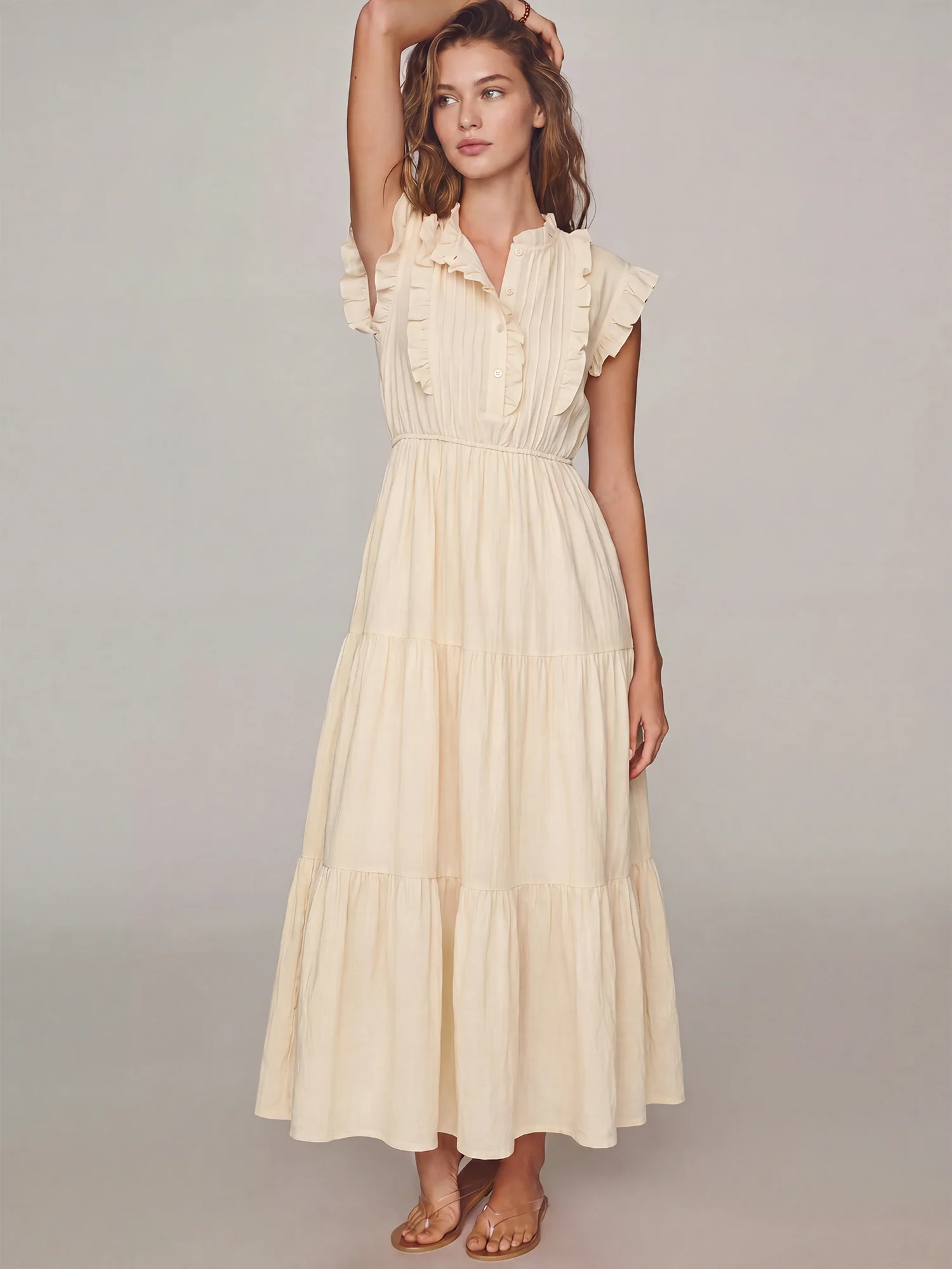 Ruffled Tiered Midi Dress