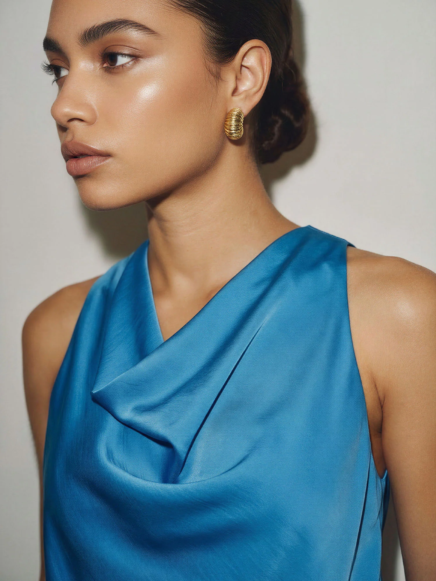 Satin Cowl Neck Blouse - Image 3