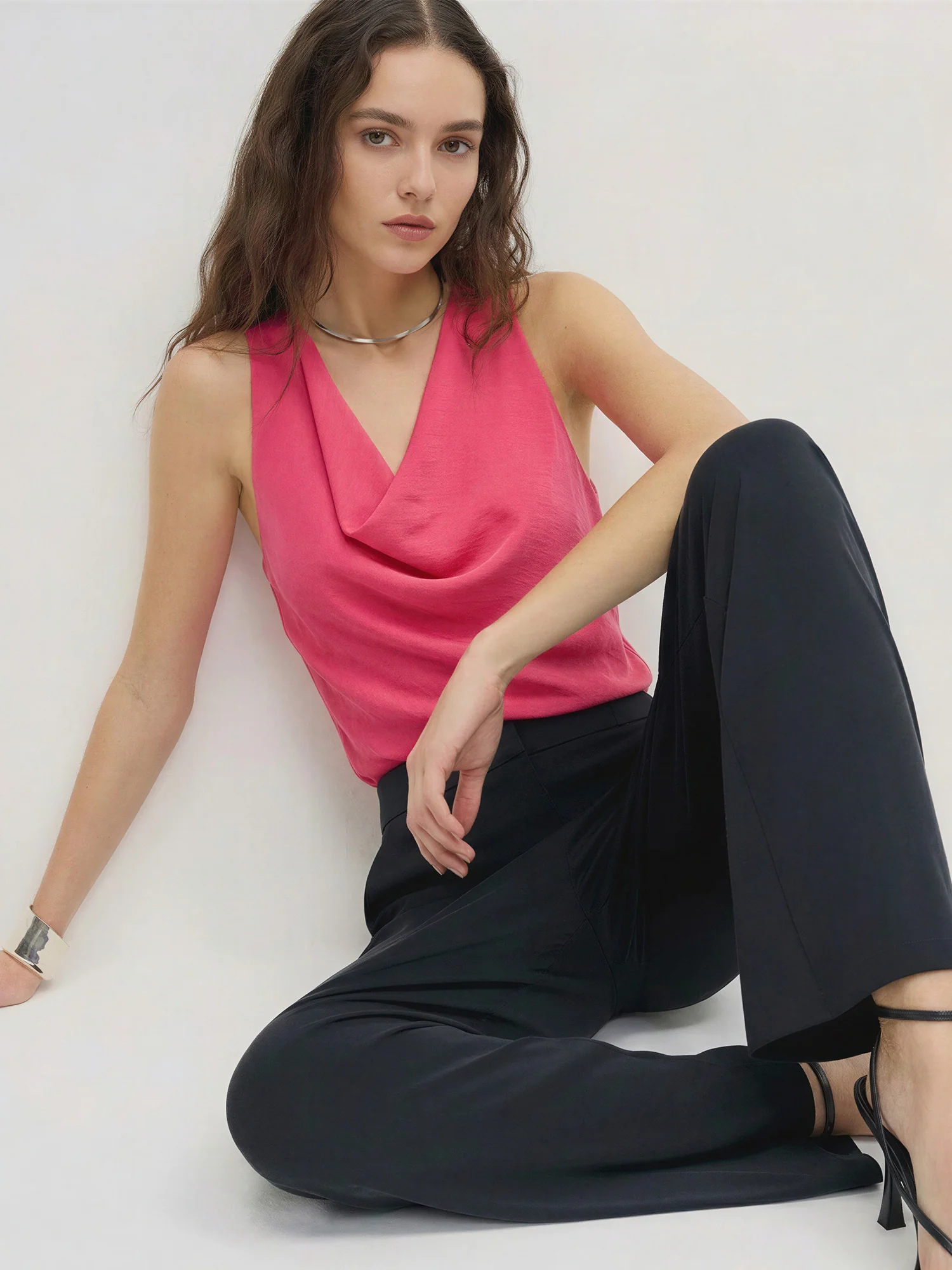 Satin Cowl Neck Blouse - Image 7