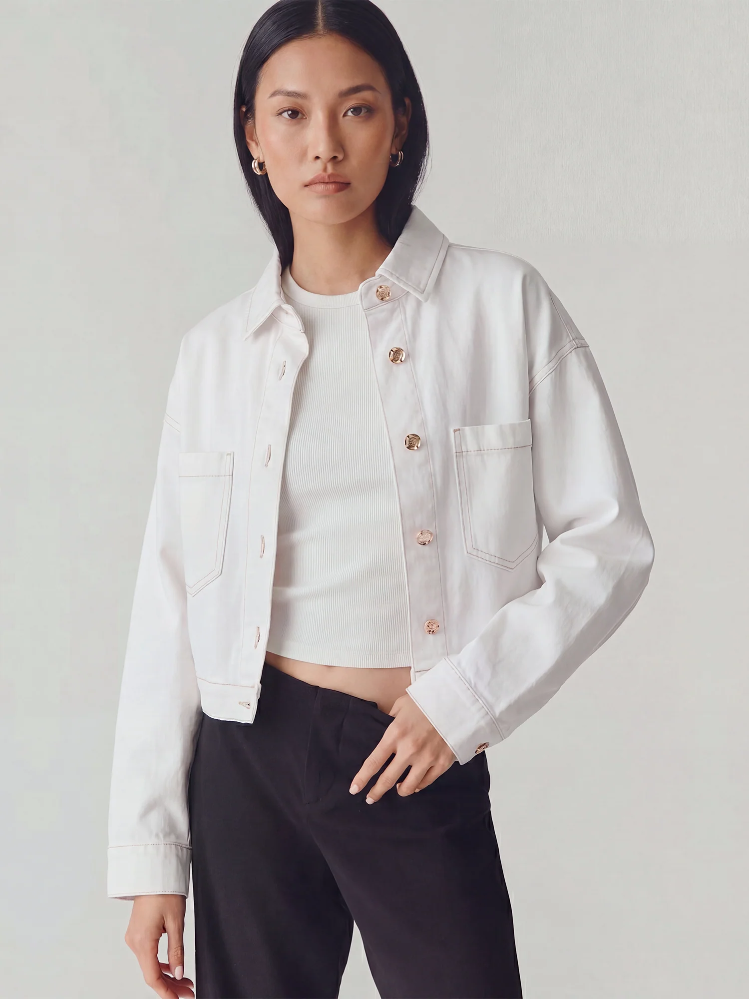 Seamed Denim Two Pocket Jacket