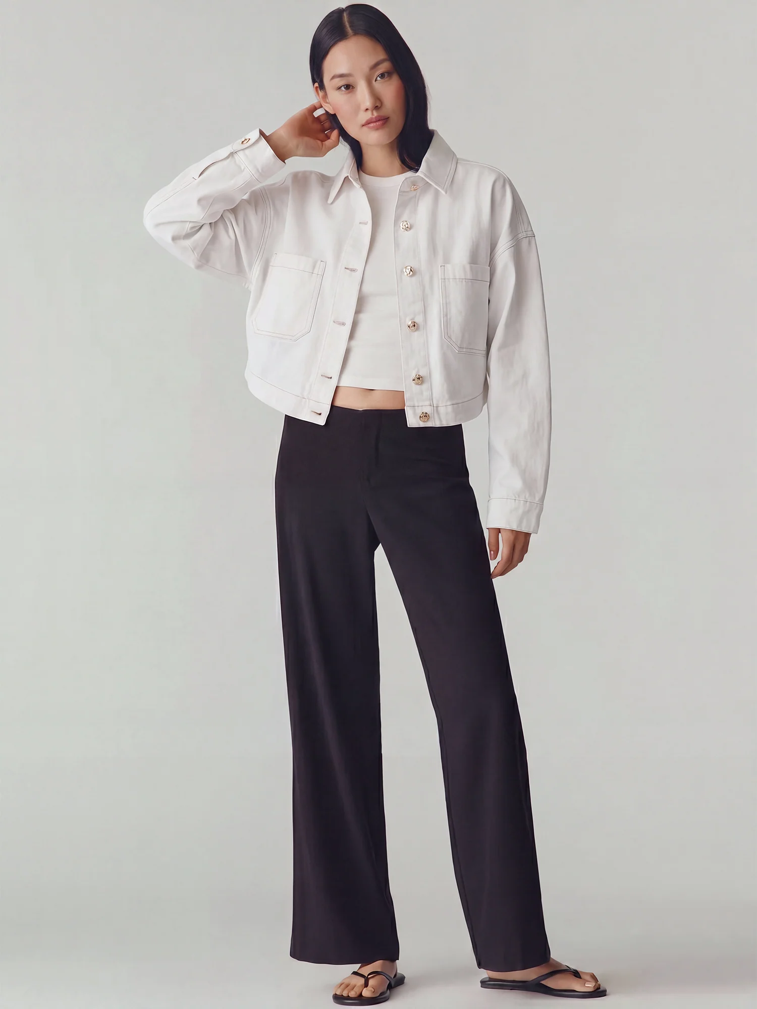 Seamed Denim Two Pocket Jacket - Image 2