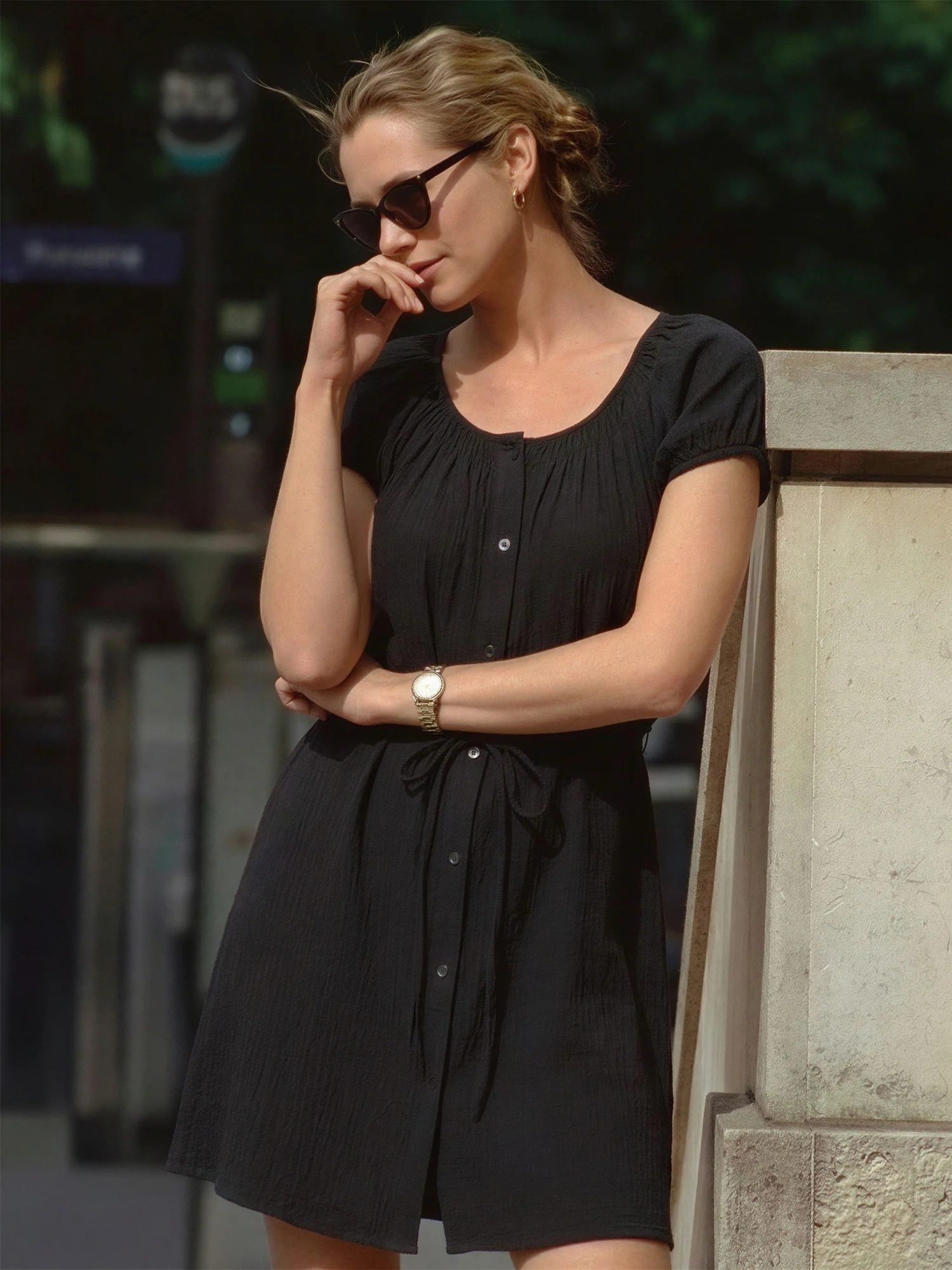 Short Sleeve Air Flow Mini Dress - Image 2