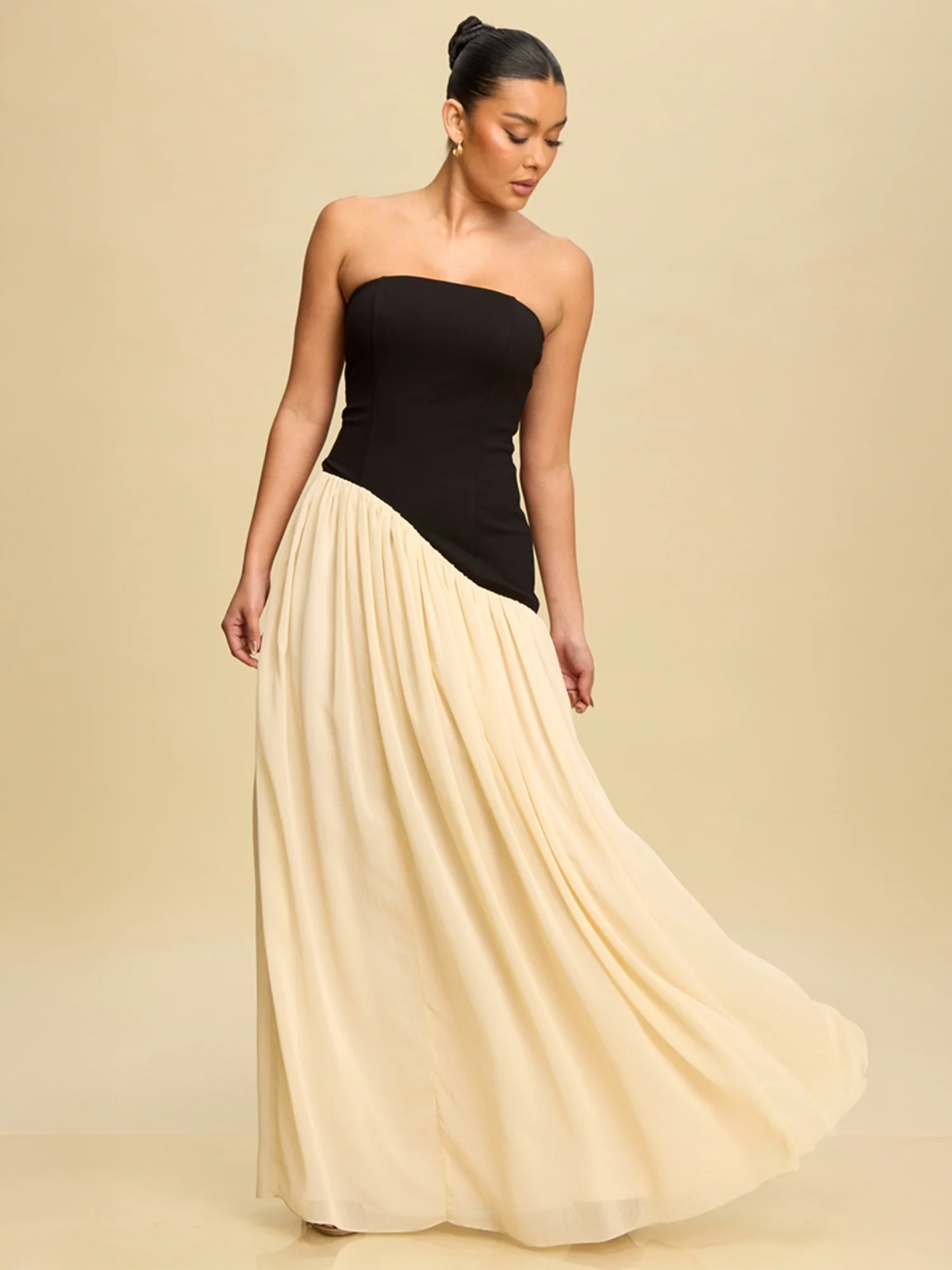 Sleeveless Colorblock Gown - Image 2