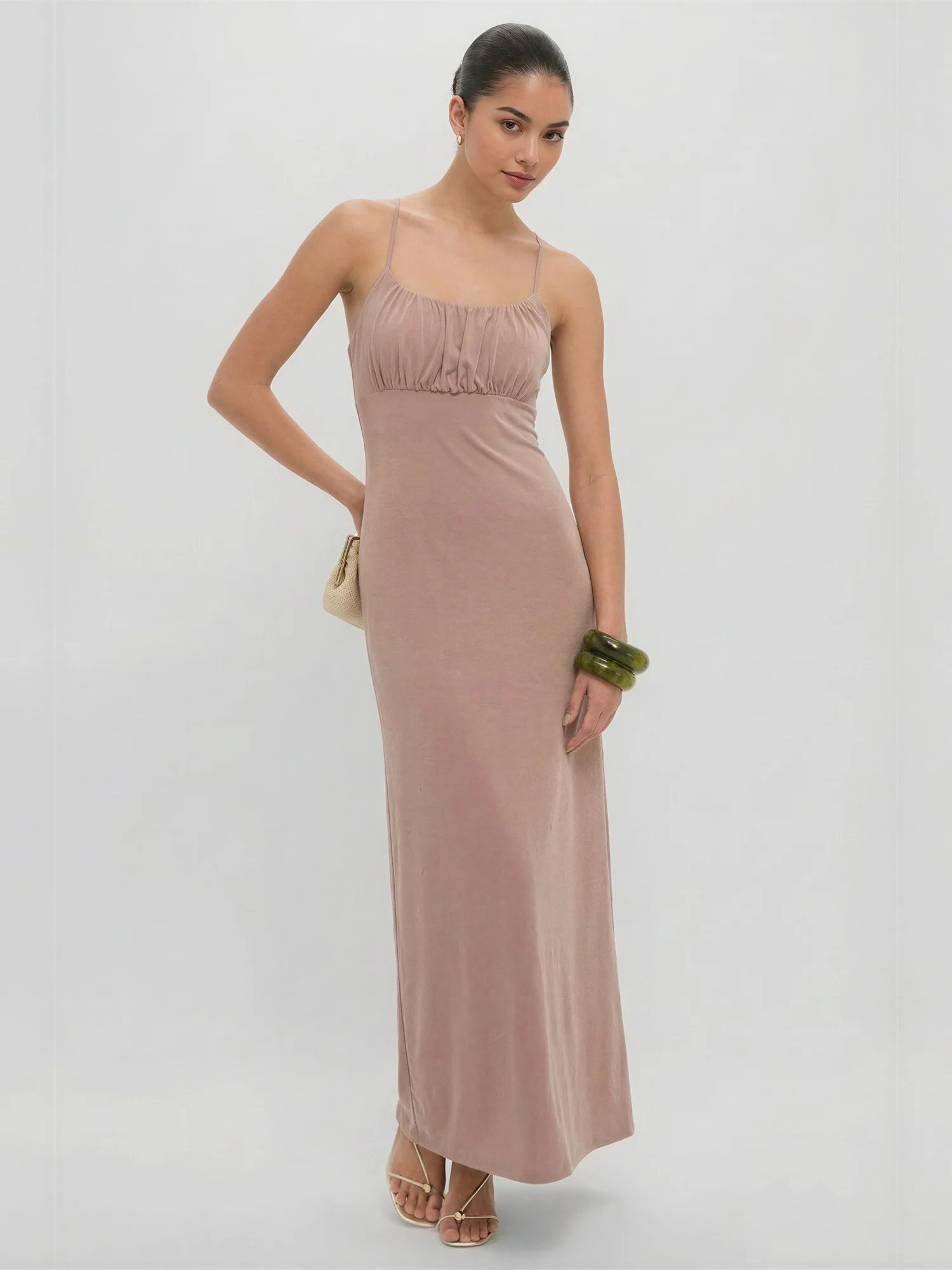 Sleeveless Halter Neck Jersey Maxi Dress - Image 5