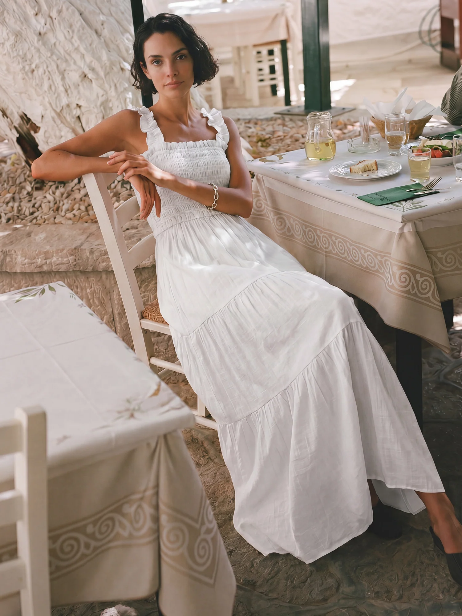 Sleeveless Tiered Gauze Nap A-Line Maxi Sun Dress - Image 6