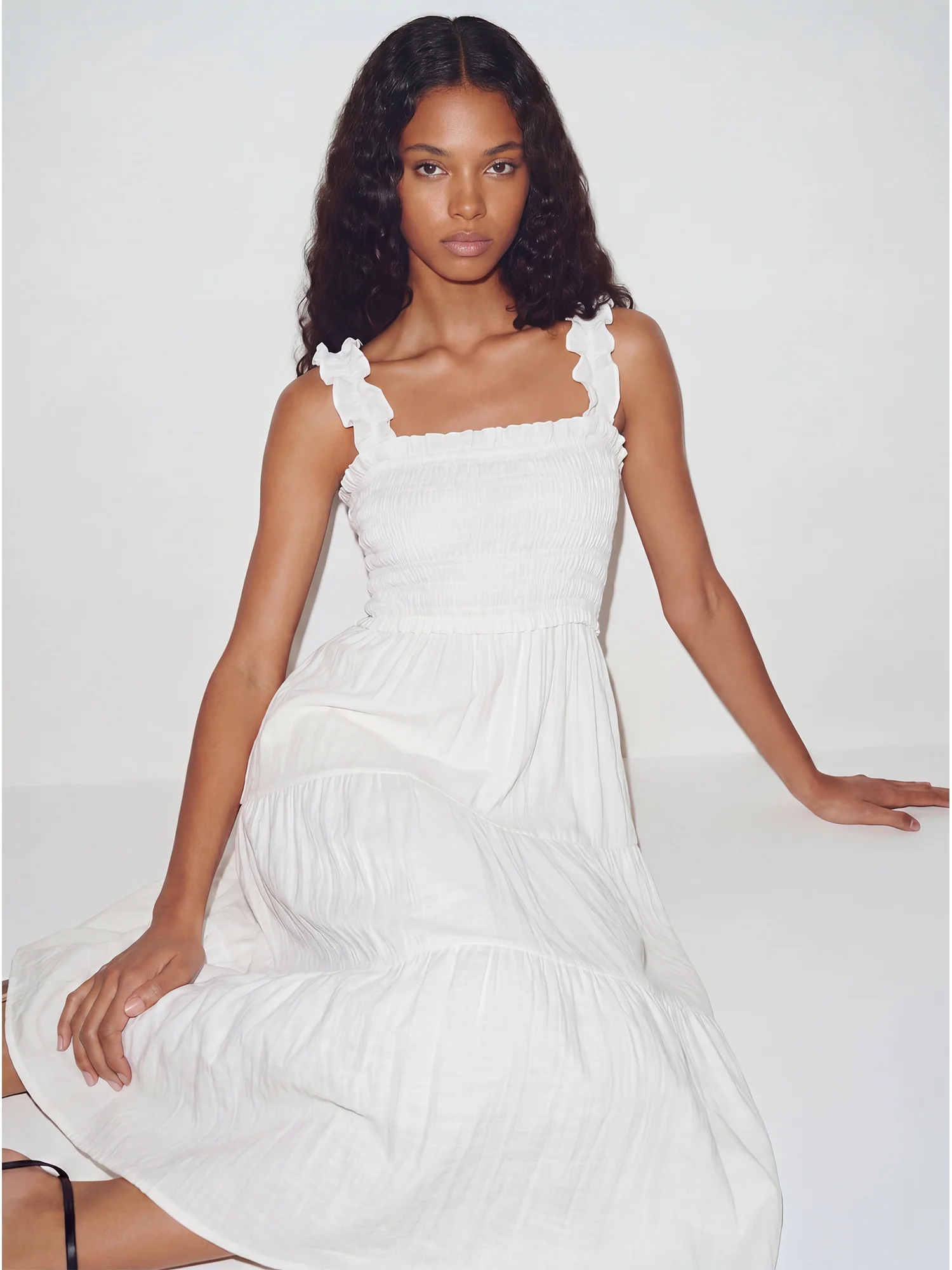 Sleeveless Tiered Gauze Nap A-Line Maxi Sun Dress - Image 7