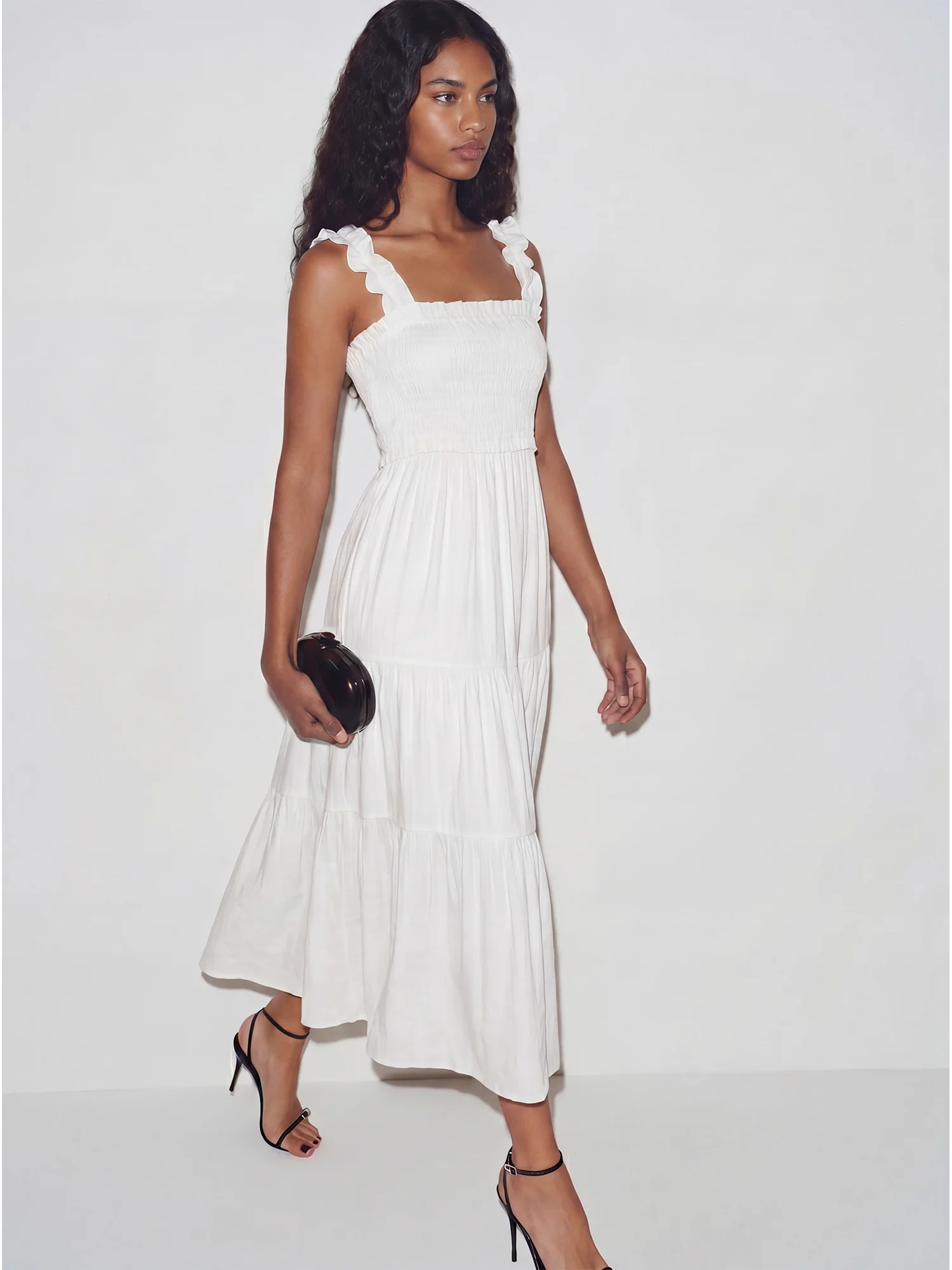 Sleeveless Tiered Gauze Nap A-Line Maxi Sun Dress - Image 8