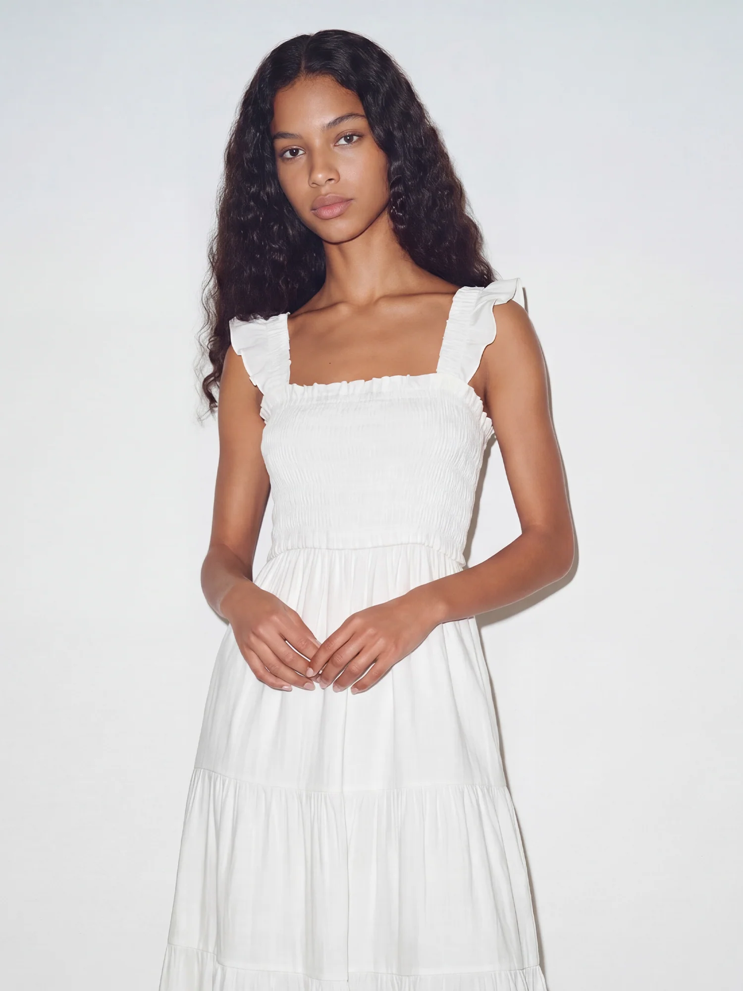 Sleeveless Tiered Gauze Nap A-Line Maxi Sun Dress - Image 9
