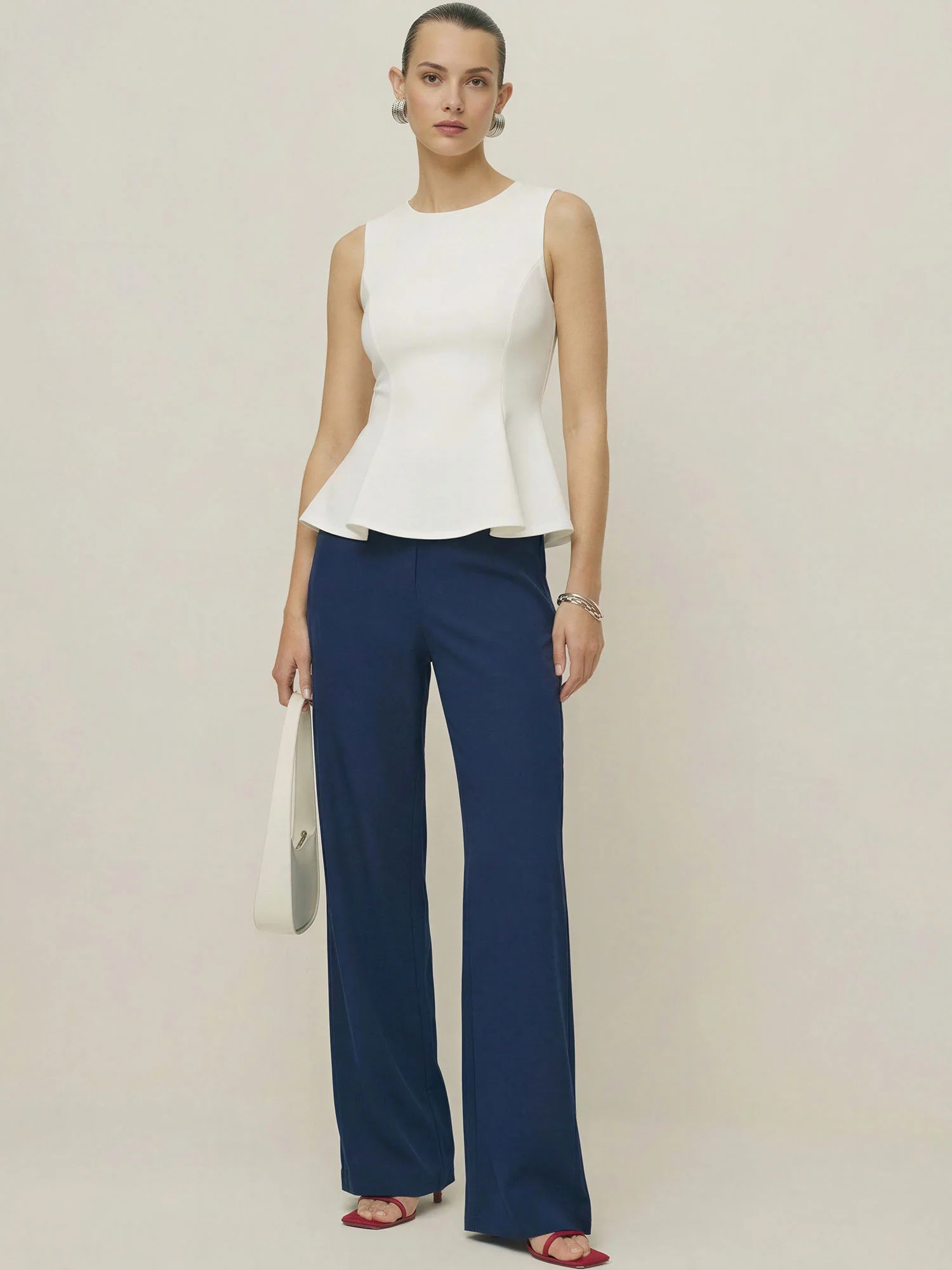 Sleeveless Sweetheart Neckline Peplum Top - Image 11