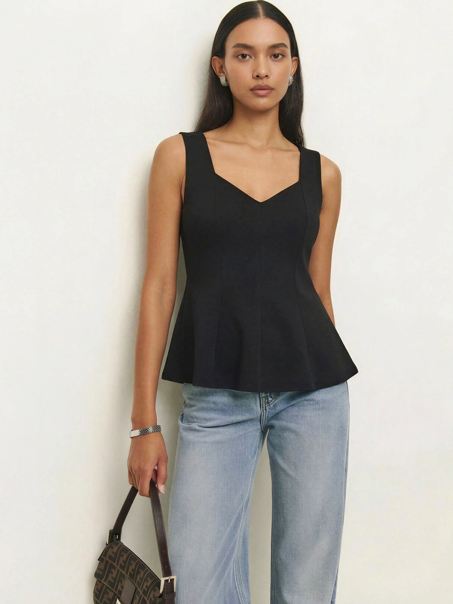Sleeveless Sweetheart Neckline Peplum Top - Image 3