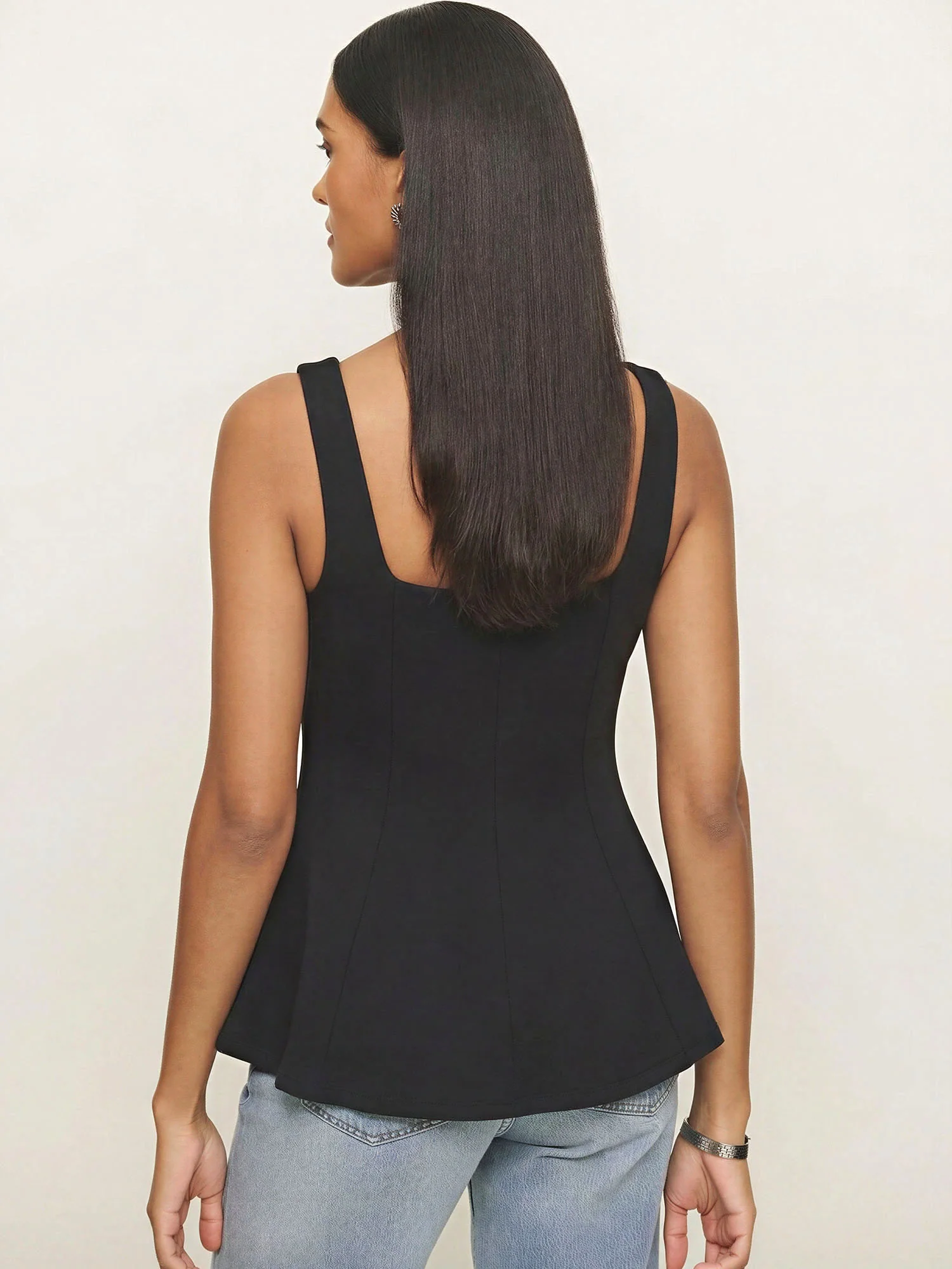 Sleeveless Sweetheart Neckline Peplum Top - Image 4