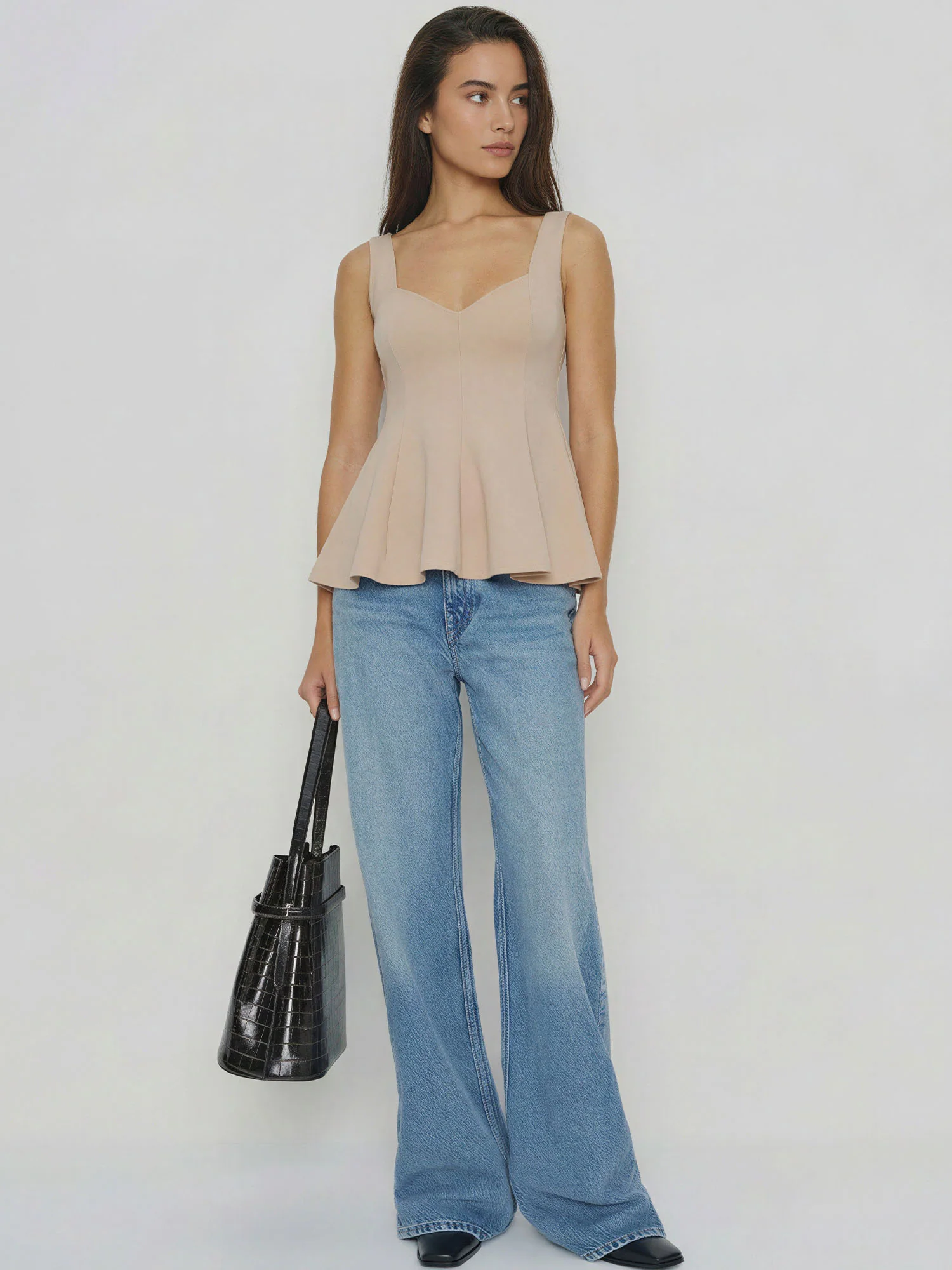 Sleeveless Sweetheart Neckline Peplum Top - Image 7