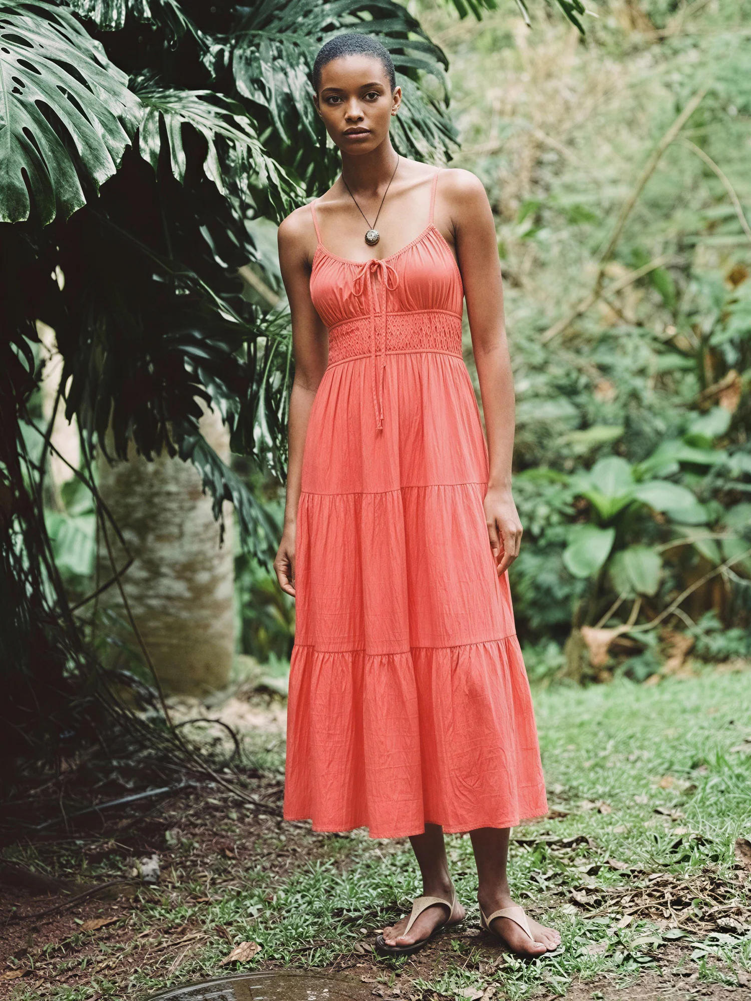 Sleeveless Tiered Midi Dress