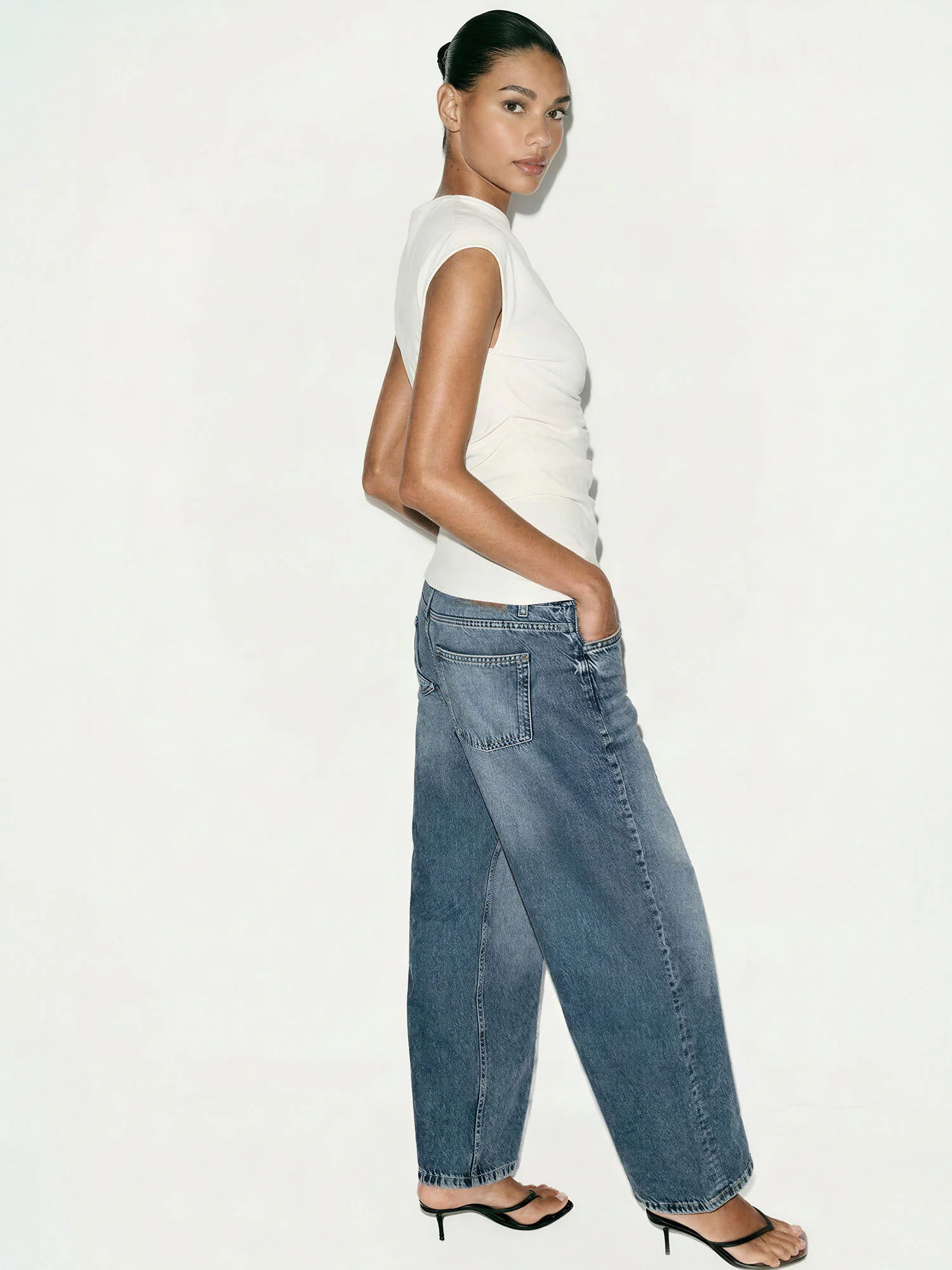Cowl Neck Side Ruched Top - Image 10