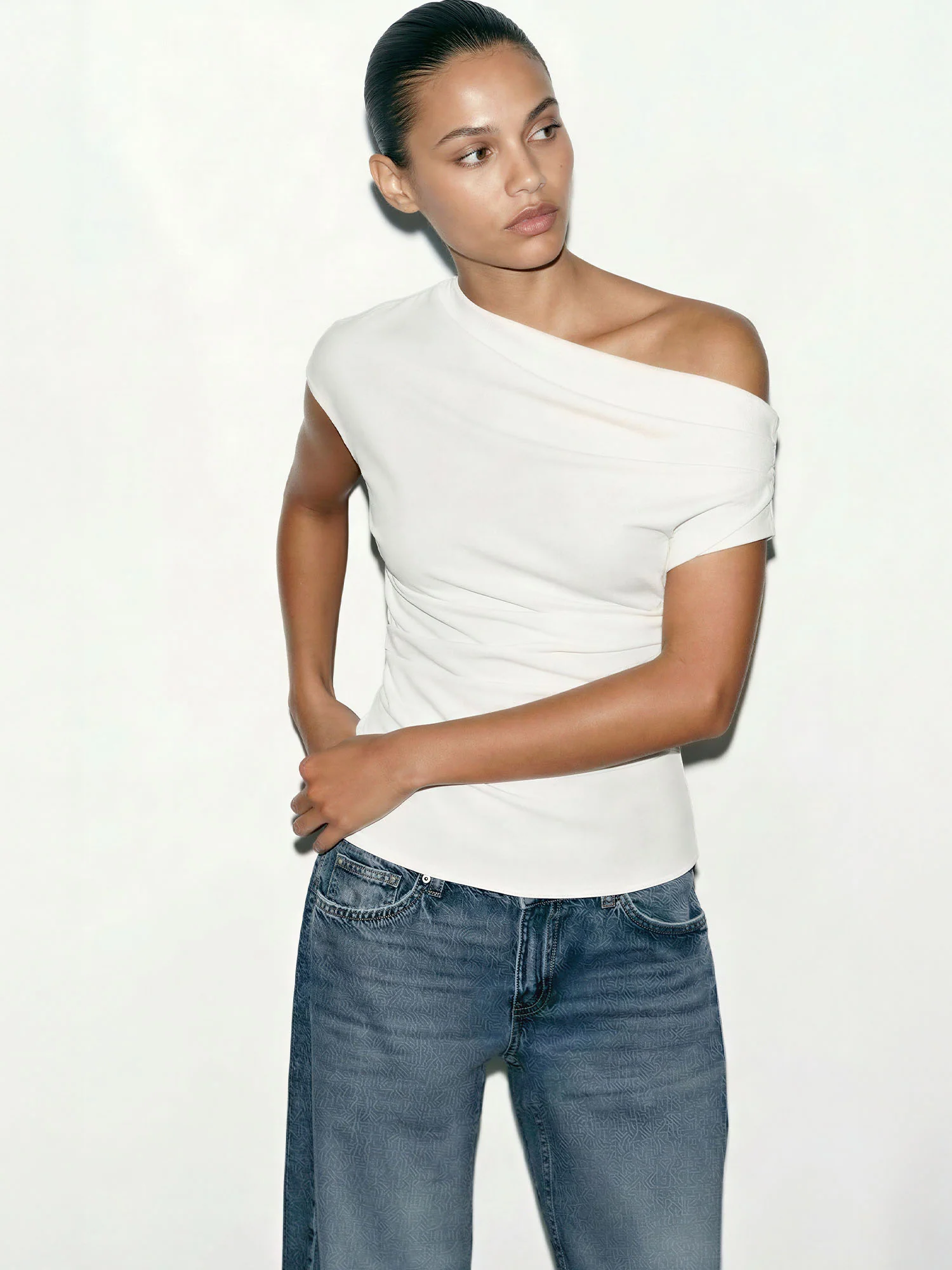 Cowl Neck Side Ruched Top - Image 9