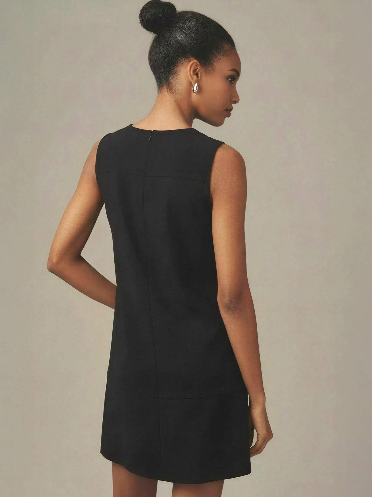 Sleevless Vertical Panel Front A-Line Mini Dress - Image 3